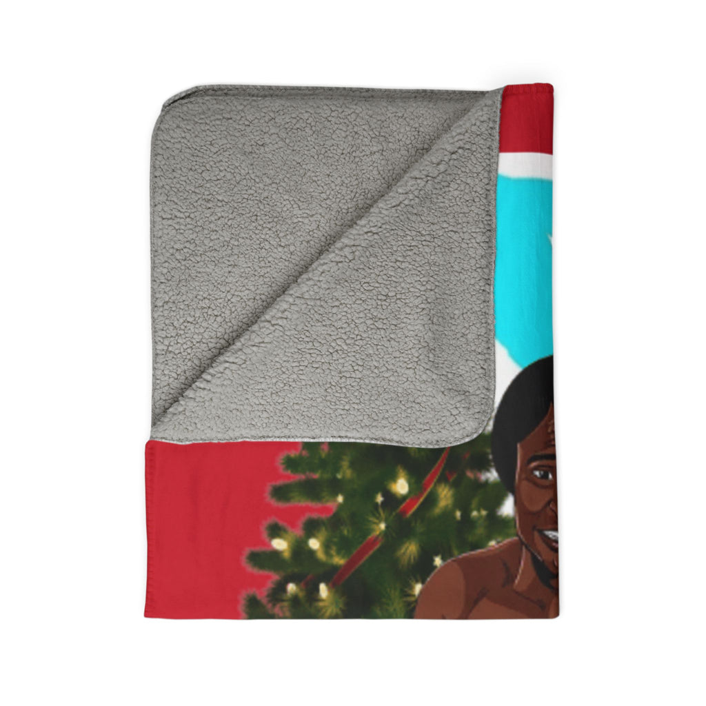 Carlitos Colon Feliz Navidad Puerto Rican Boxing Holiday Sherpa Blanket