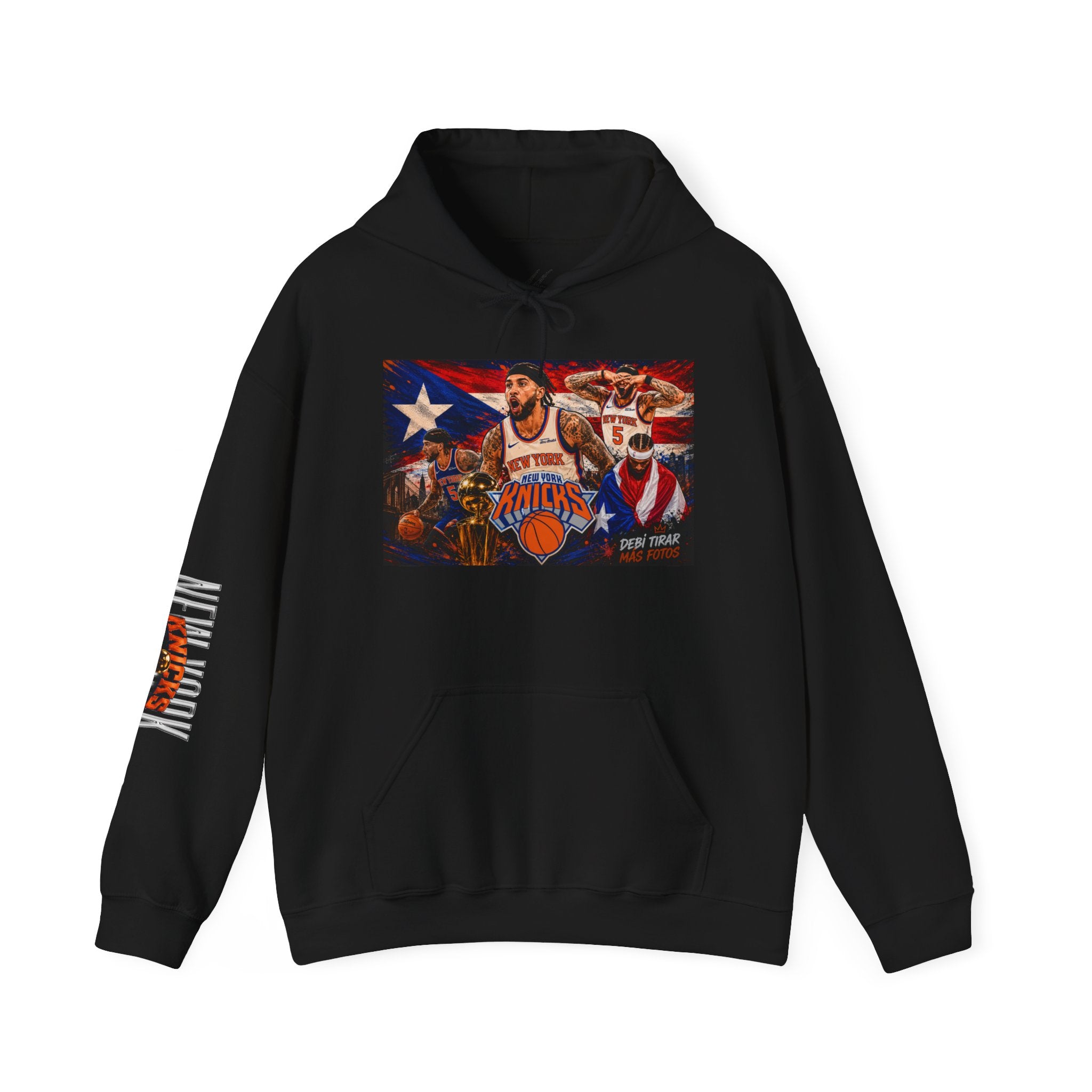 NY-K Retro Player Collage Hoodie — Basketball Fan Sweatshirt