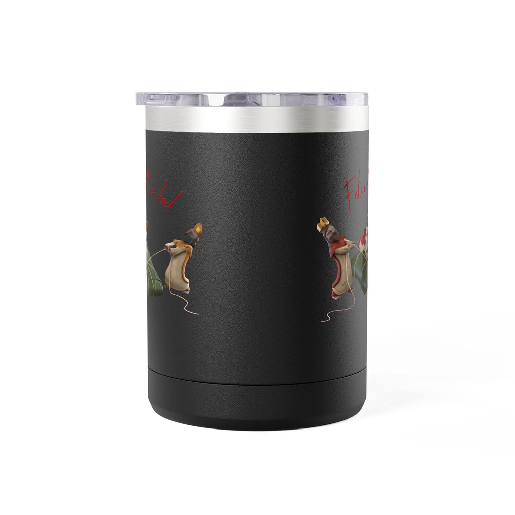 3 KINGS Holiday Travel Tumbler — 'Feliz Navidad' Dachshund Santa Design Coffee Cup for Fun Celebrations