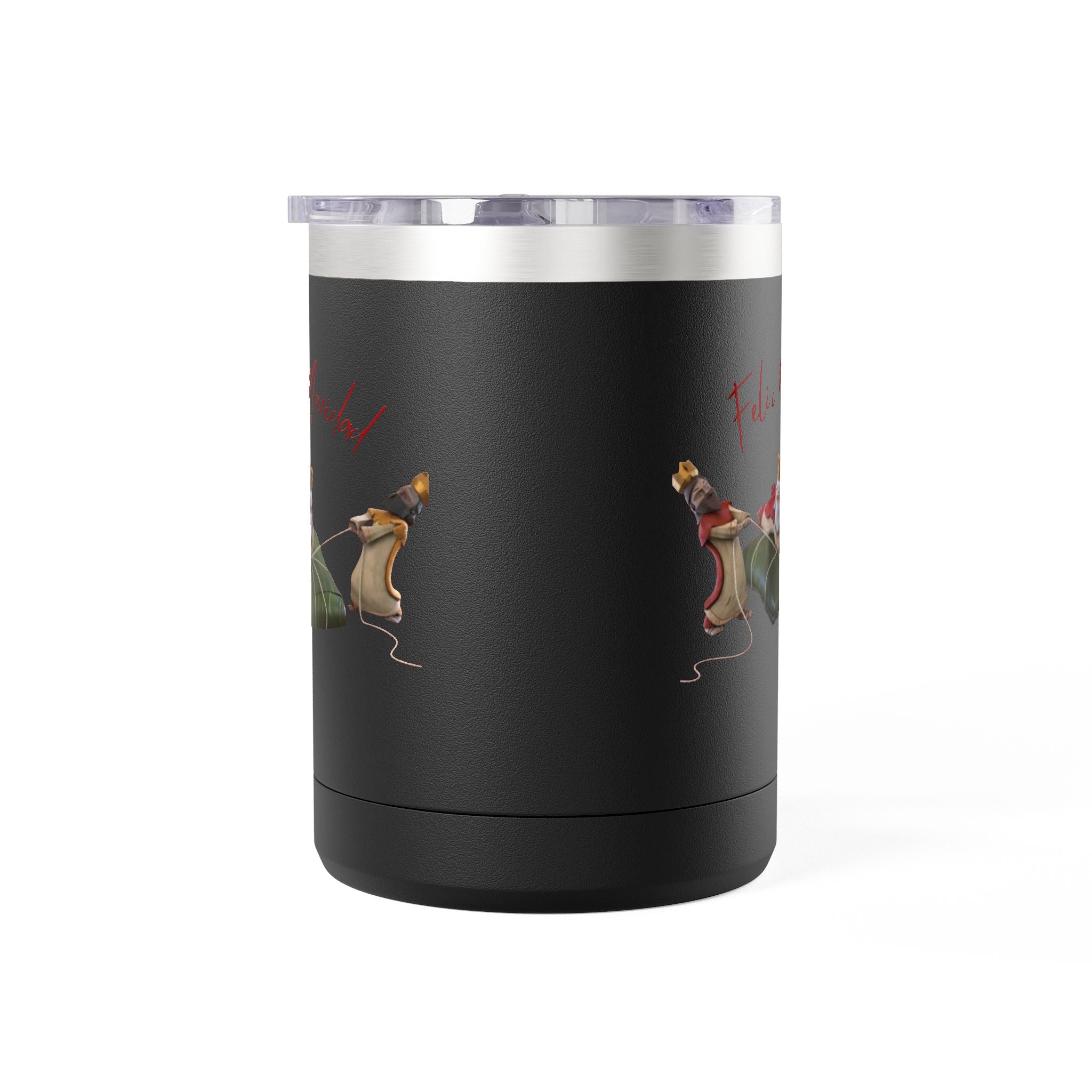 3 KINGS Holiday Travel Tumbler — 'Feliz Navidad' Dachshund Santa Design Coffee Cup for Fun Celebrations