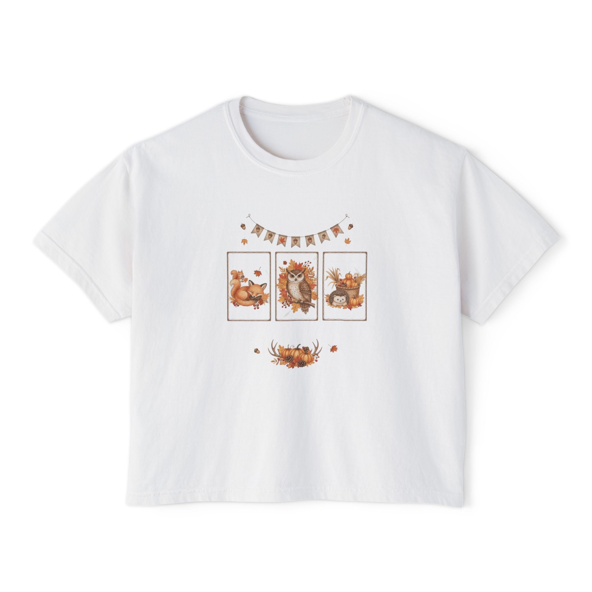 Autumn Vibes Women's Boxy Tee - Cozy Seasonal Apparel, Perfect for Fall Celebrations, Casual Style, Gift for Her, Cute Graphic Top