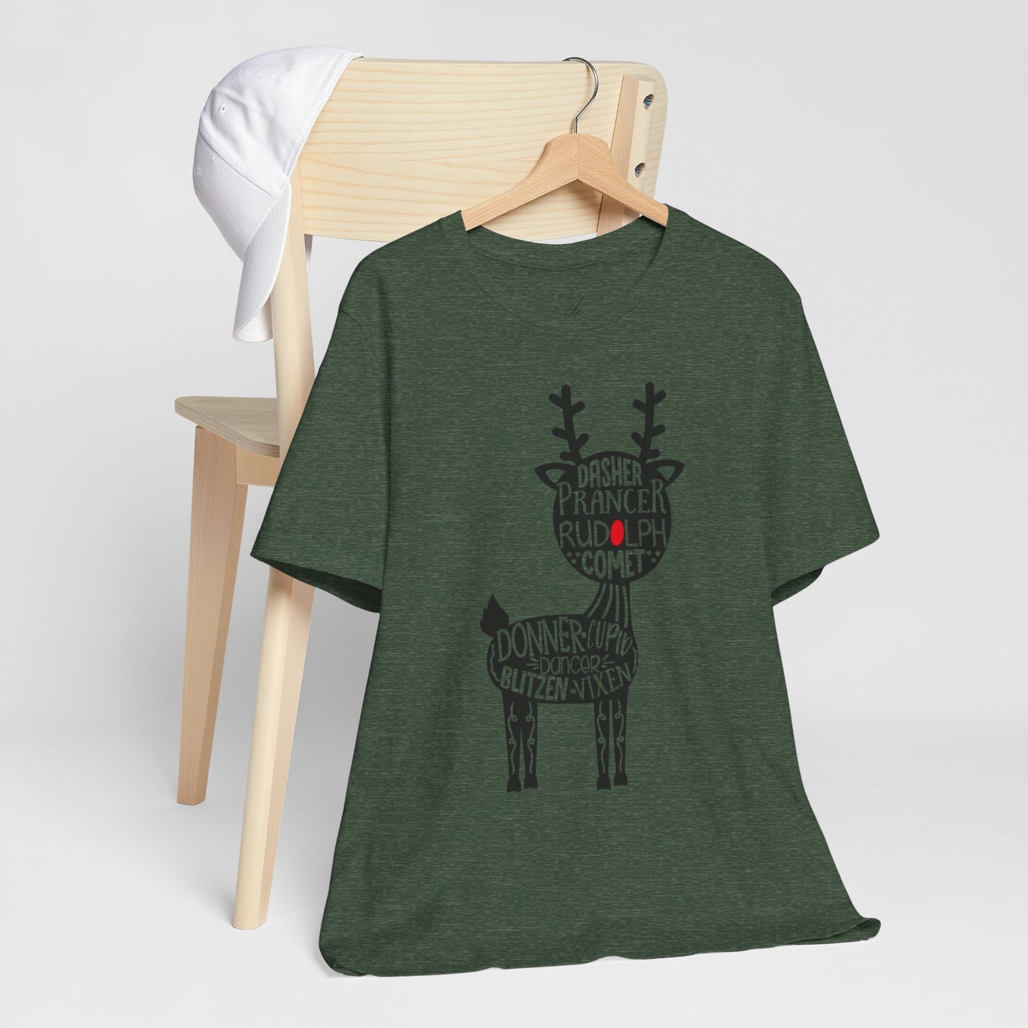 Christmas Reindeer Graphic Tee - Unisex Jersey Short Sleeve Shirt