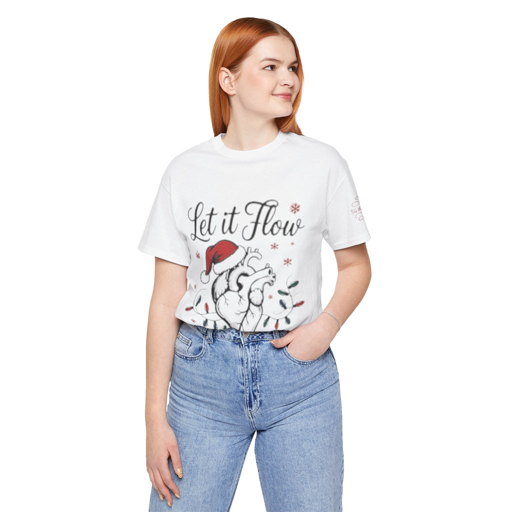 Let It Flow Heart Tee  Christmas Anatomical Heart Shirt