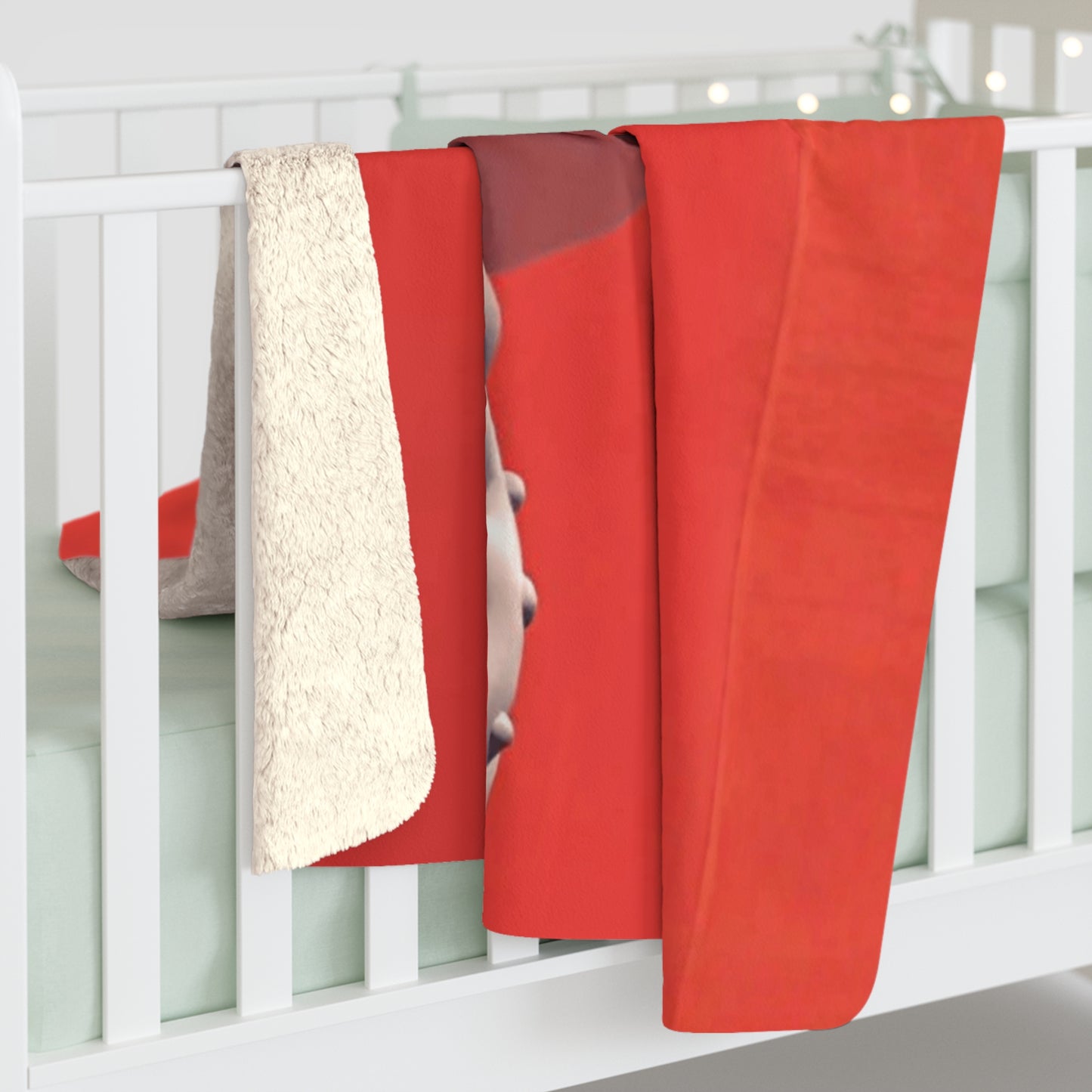 Mario Peeking Sherpa Blanket - Soft Red Fleece Throw