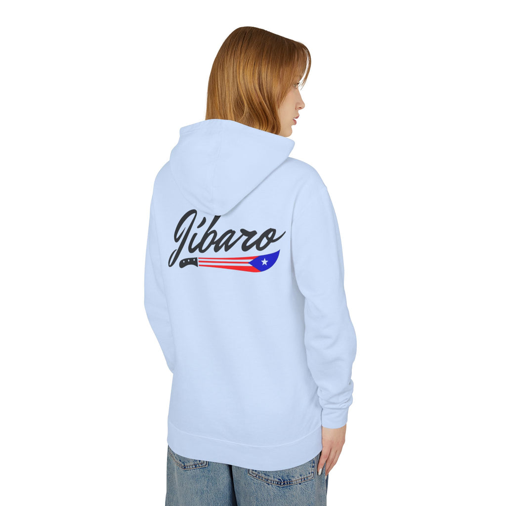 Puerto Rico Heart Flag Hoodie  "Jíbaro" Back Graphic