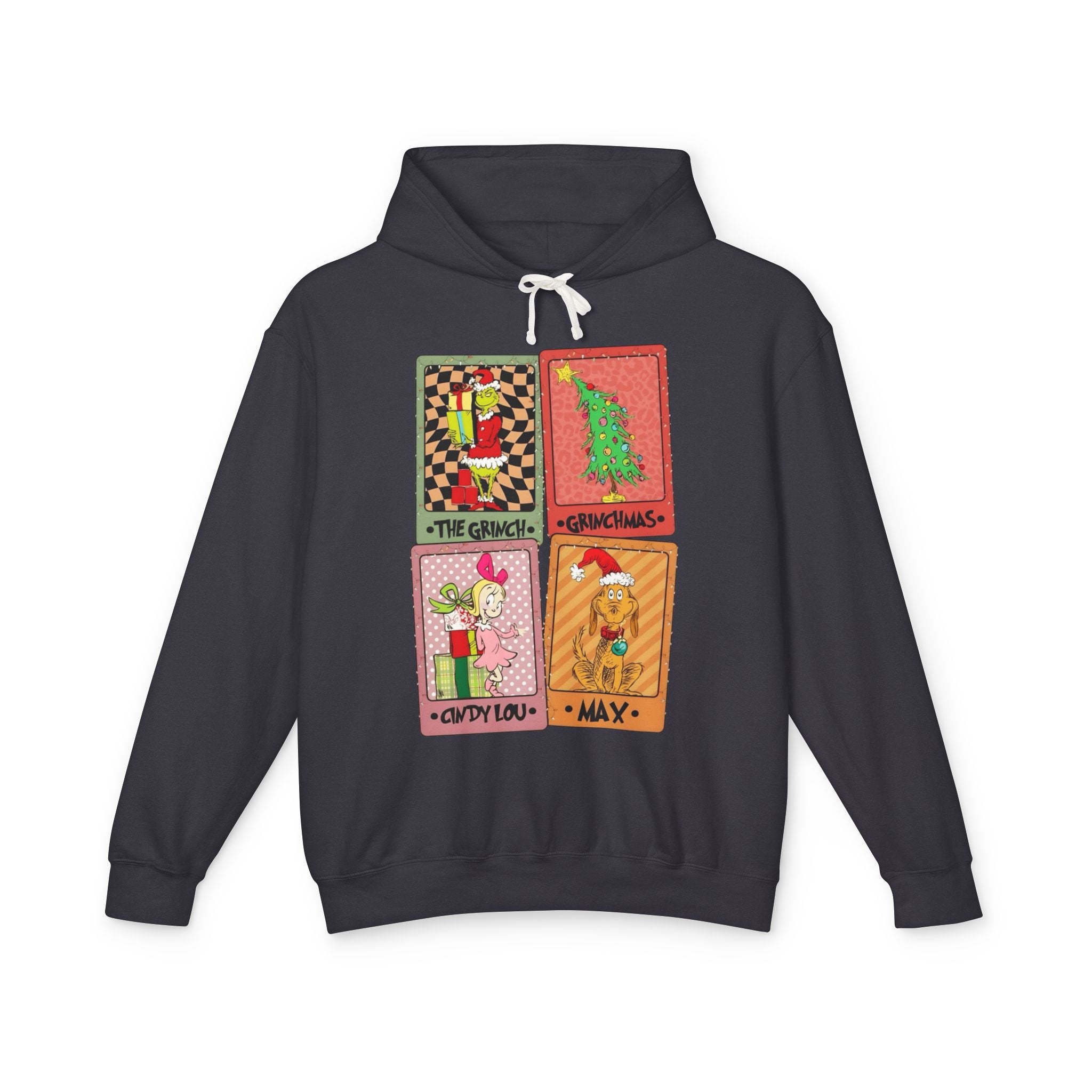 Grinchy Holiday Hoodie  'The Grinch' Christmas Cards Vintage Patch Pullover Cartoon Christmas T-shirts and Sweaters