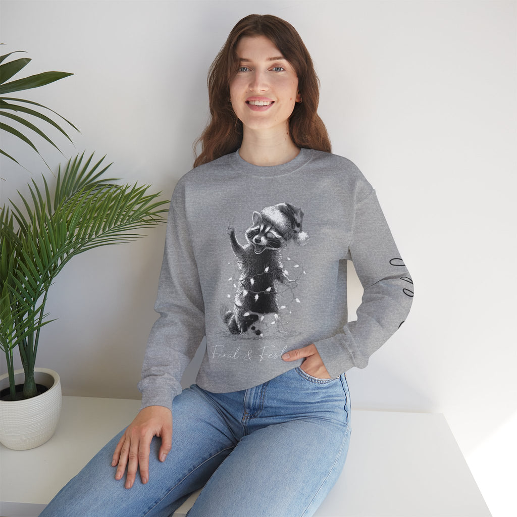 Holiday Raccoon Crewneck Sweatshirt Christmas Tshirts and sweaters,