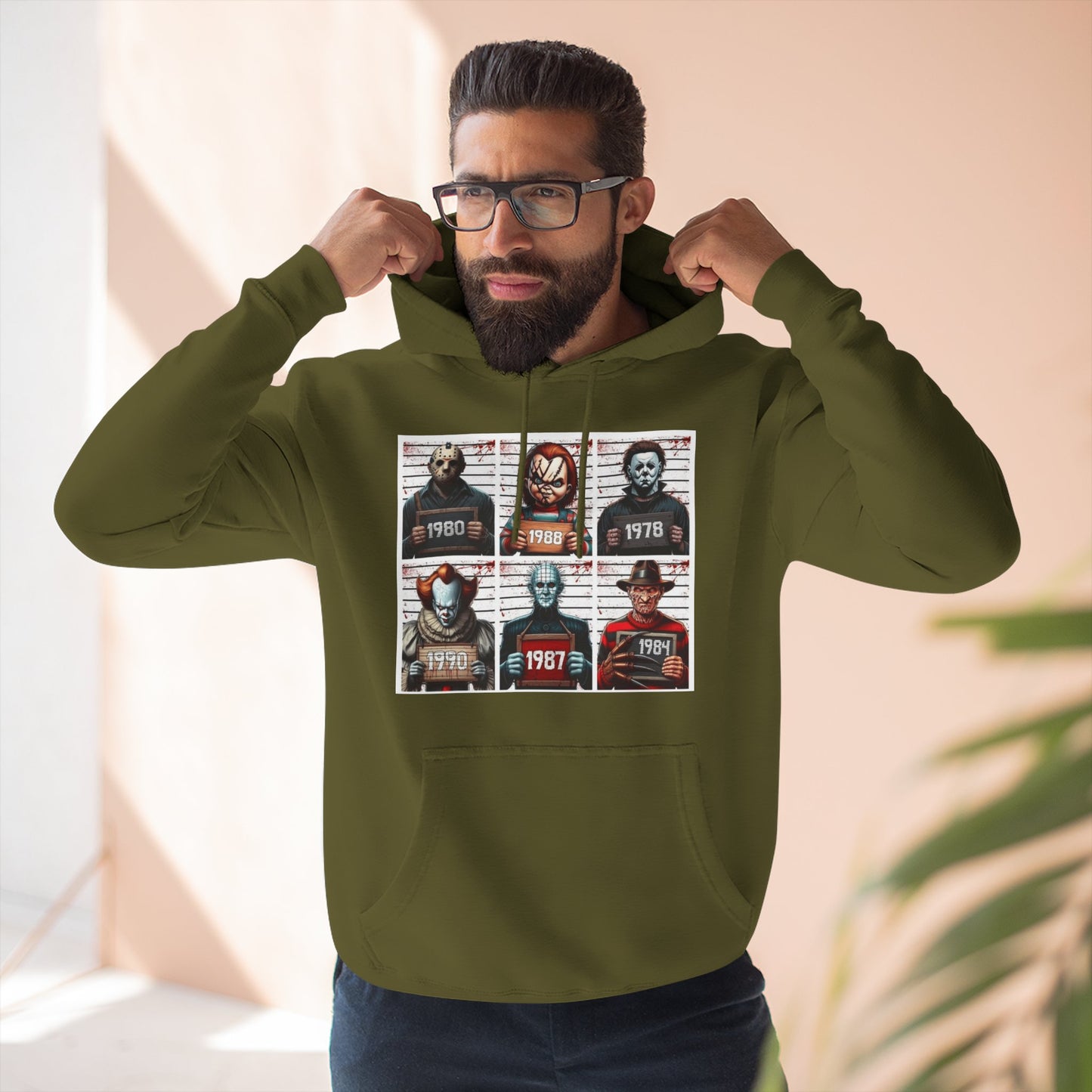 Spooky Vibes Only Halloween Sweater Retro Horror Movie Three-Panel Fleece Hoodie, Halloween Gift, Cozy Sweatshirt, Movie Lover Apparel, Vintage Movie Merchandise