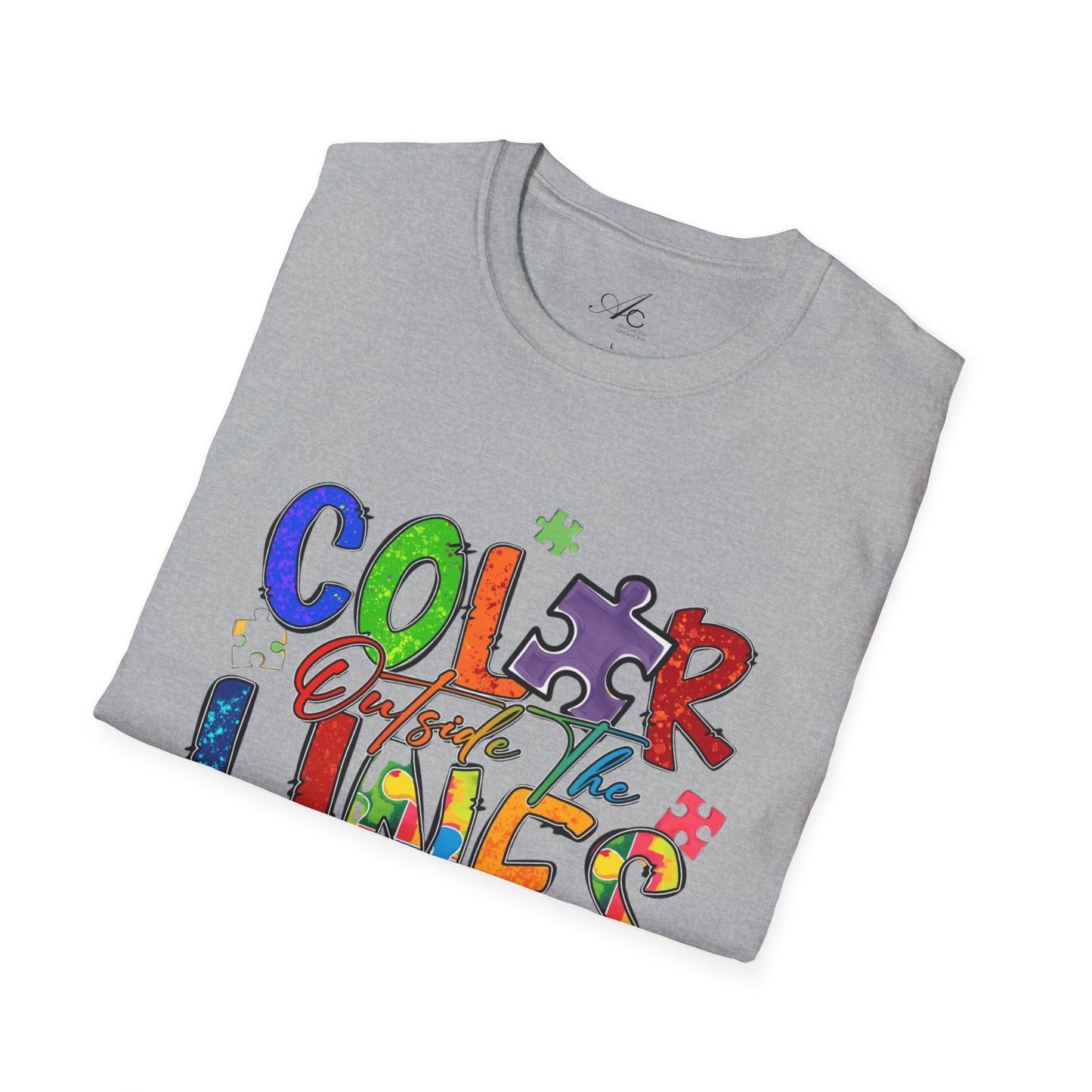 Color Outside the Lines Unisex T-Shirt for Autism Awareness