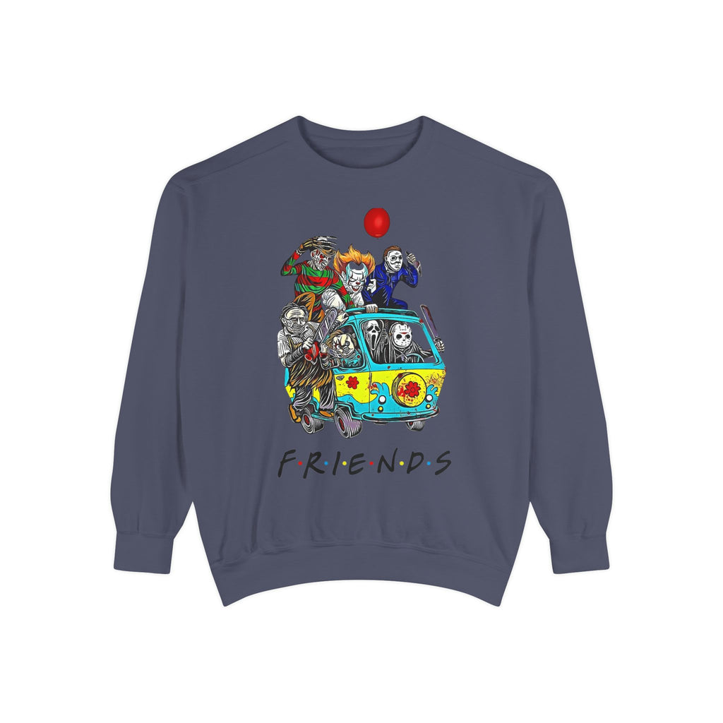 Friends-Inspired Unisex Garment-Dyed Sweatshirt, Cozy Casual Wear, Unique Graphic Sweatshirt, Perfect Gift, Everyday Style