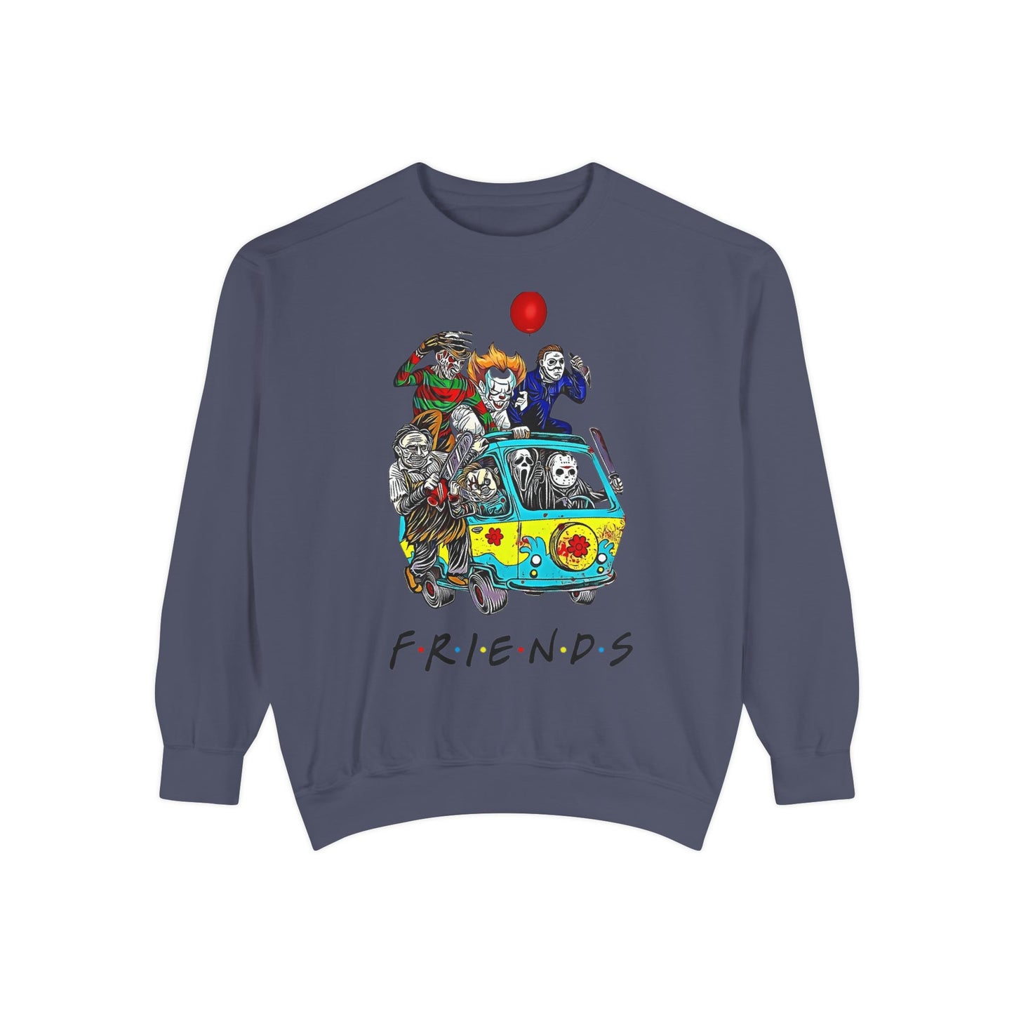 Friends-Inspired Unisex Garment-Dyed Sweatshirt, Cozy Casual Wear, Unique Graphic Sweatshirt, Perfect Gift, Everyday Style