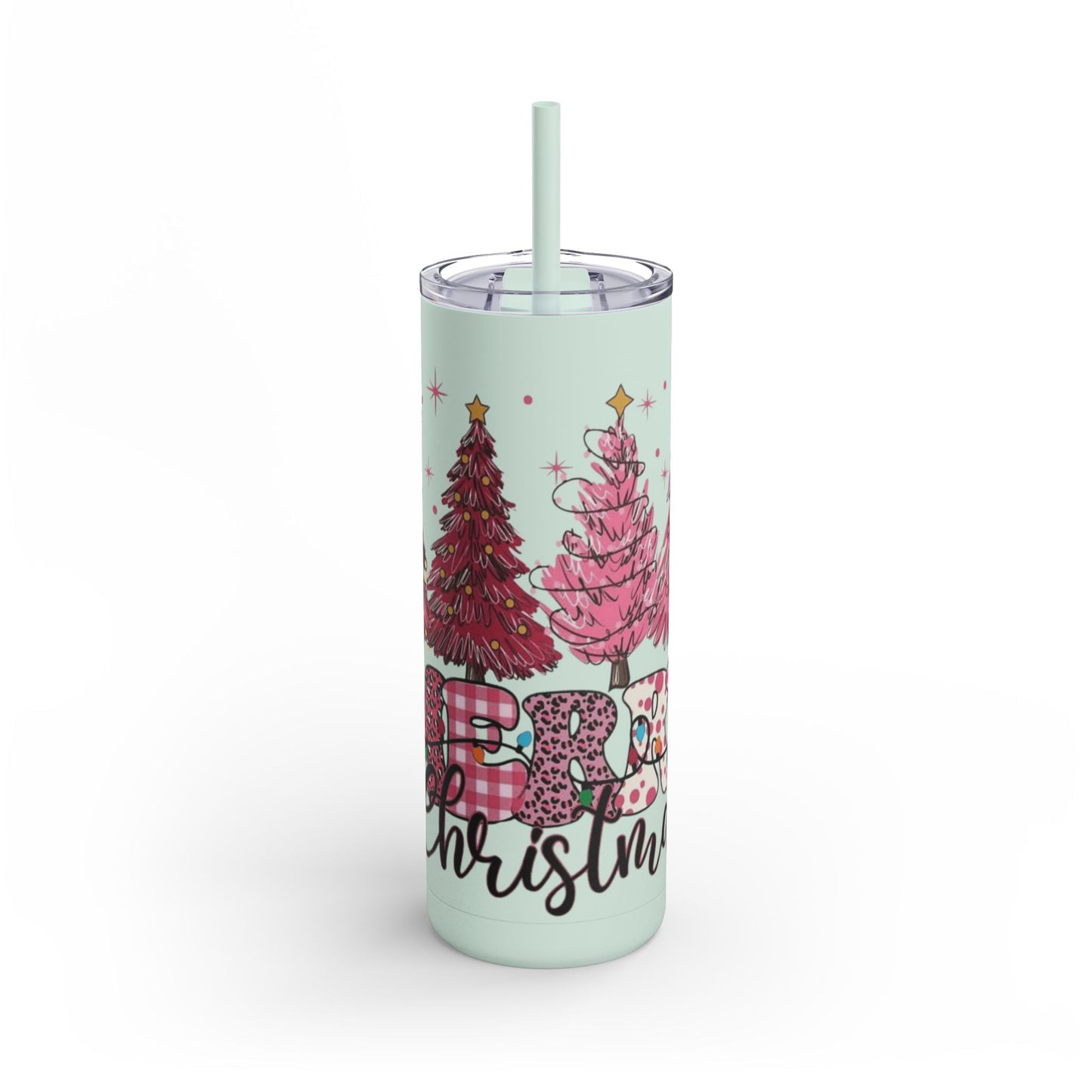 Christmas Tree Tumbler - 20oz Skinny Matte Drinkware Christmas gift mug