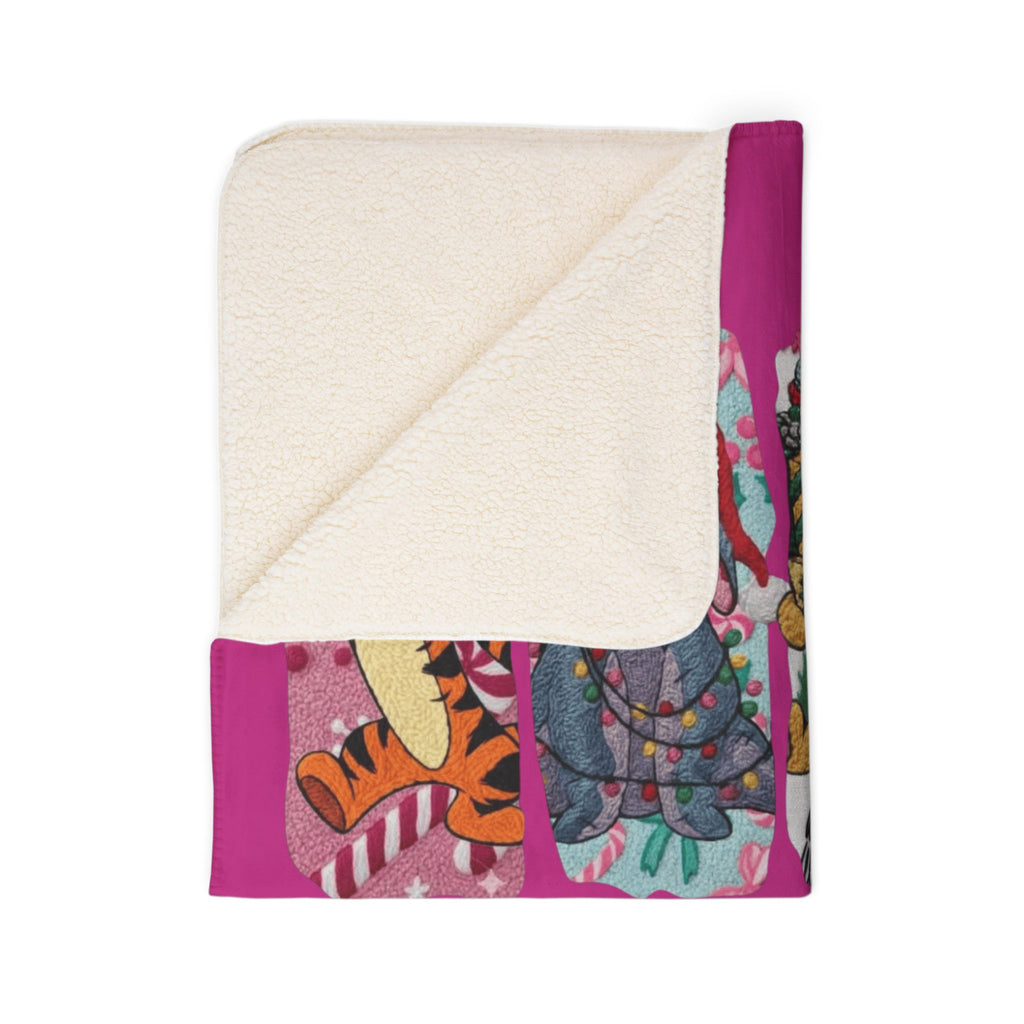 Winnie the Pooh Merry Christmas Fleece Sherpa Blanket