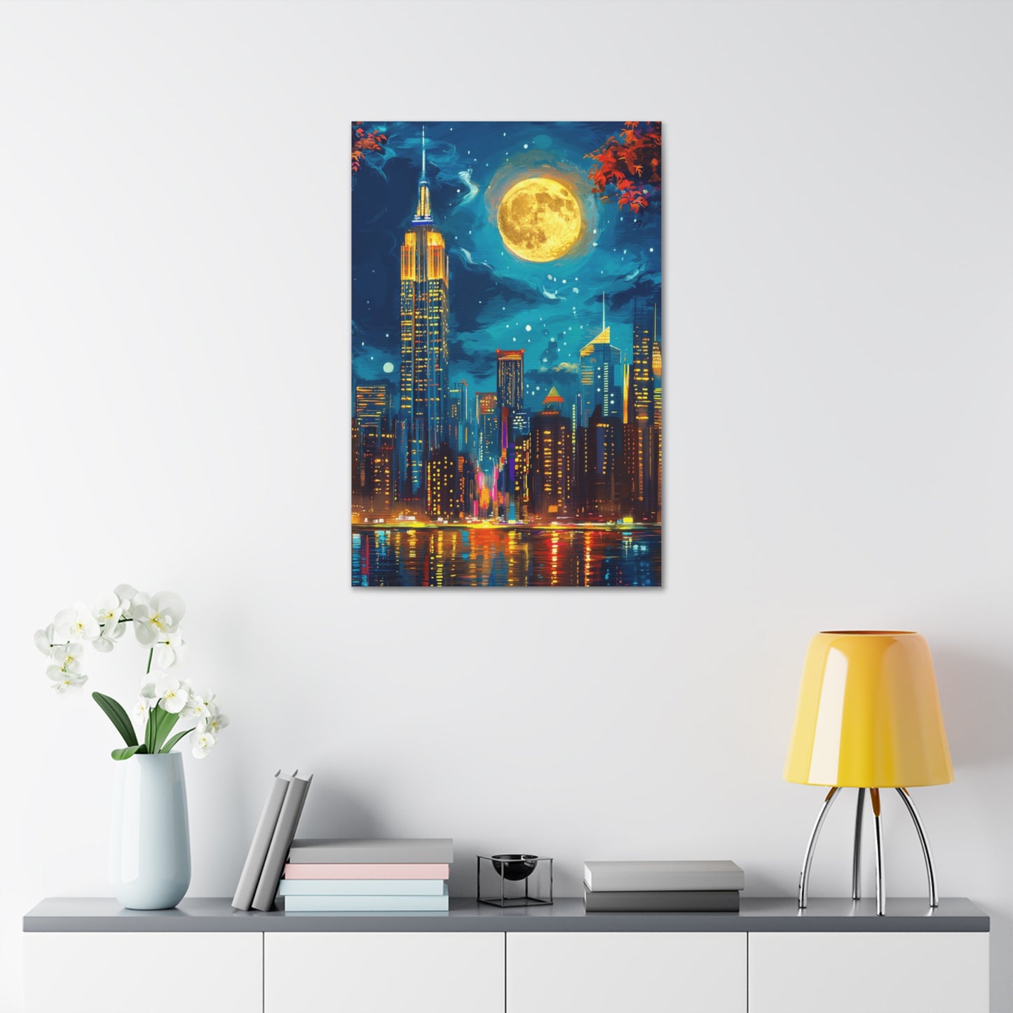 Cityscape Decor, New York Night Scene, Home Gallery Artwork, Gift for Urban Lovers, Dreams and Inspiration