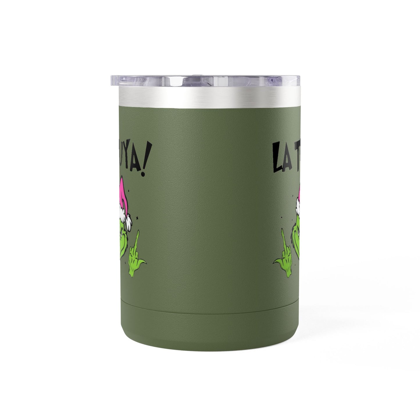 Holiday Grinch Coffee Mug Tumbler - 15oz Vaso / Taza de Acero Inoxidable – Diseño Navideño