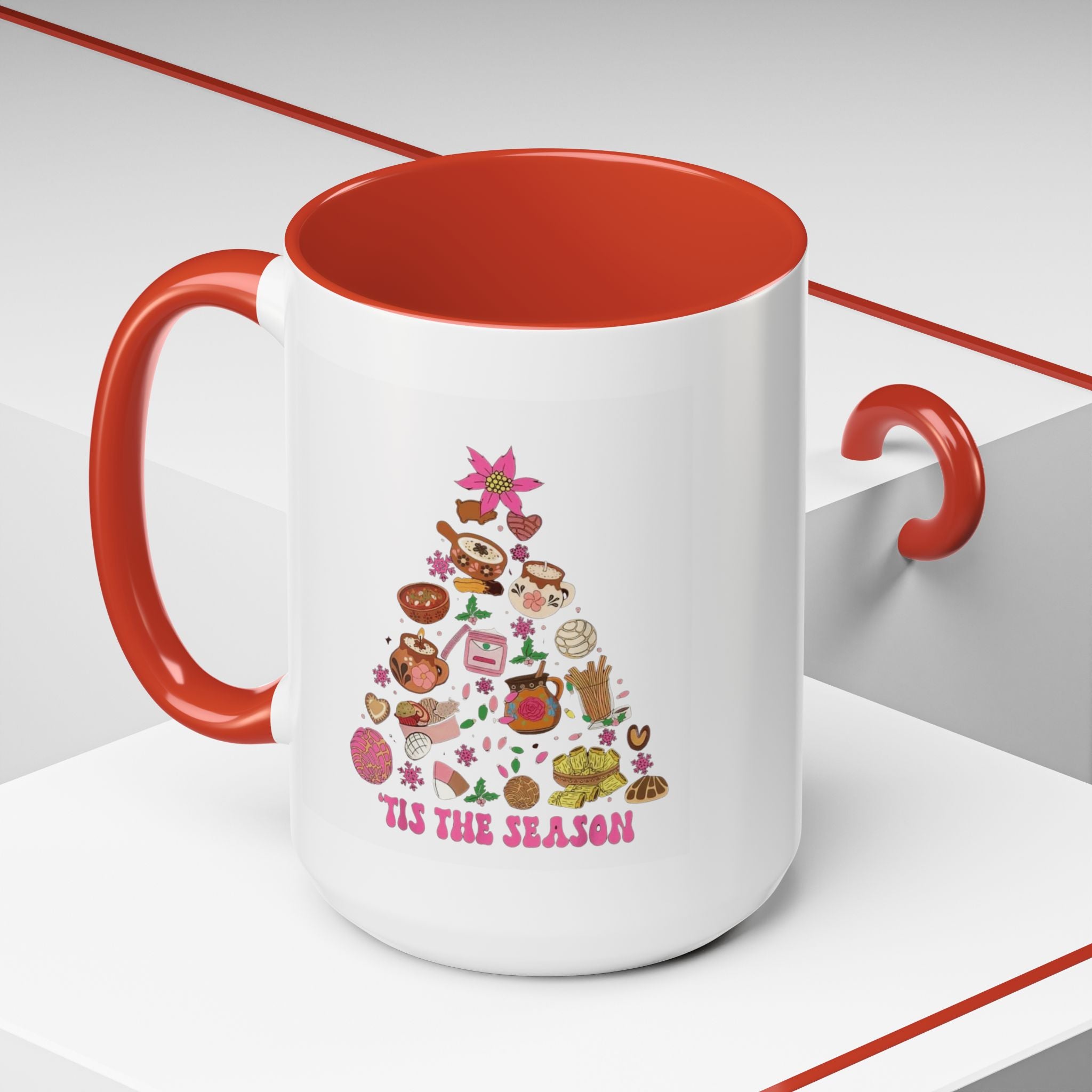 Coffee Mug - 'Tis the Season' Holiday Cookie Tree Accent Mug (11/15oz)
