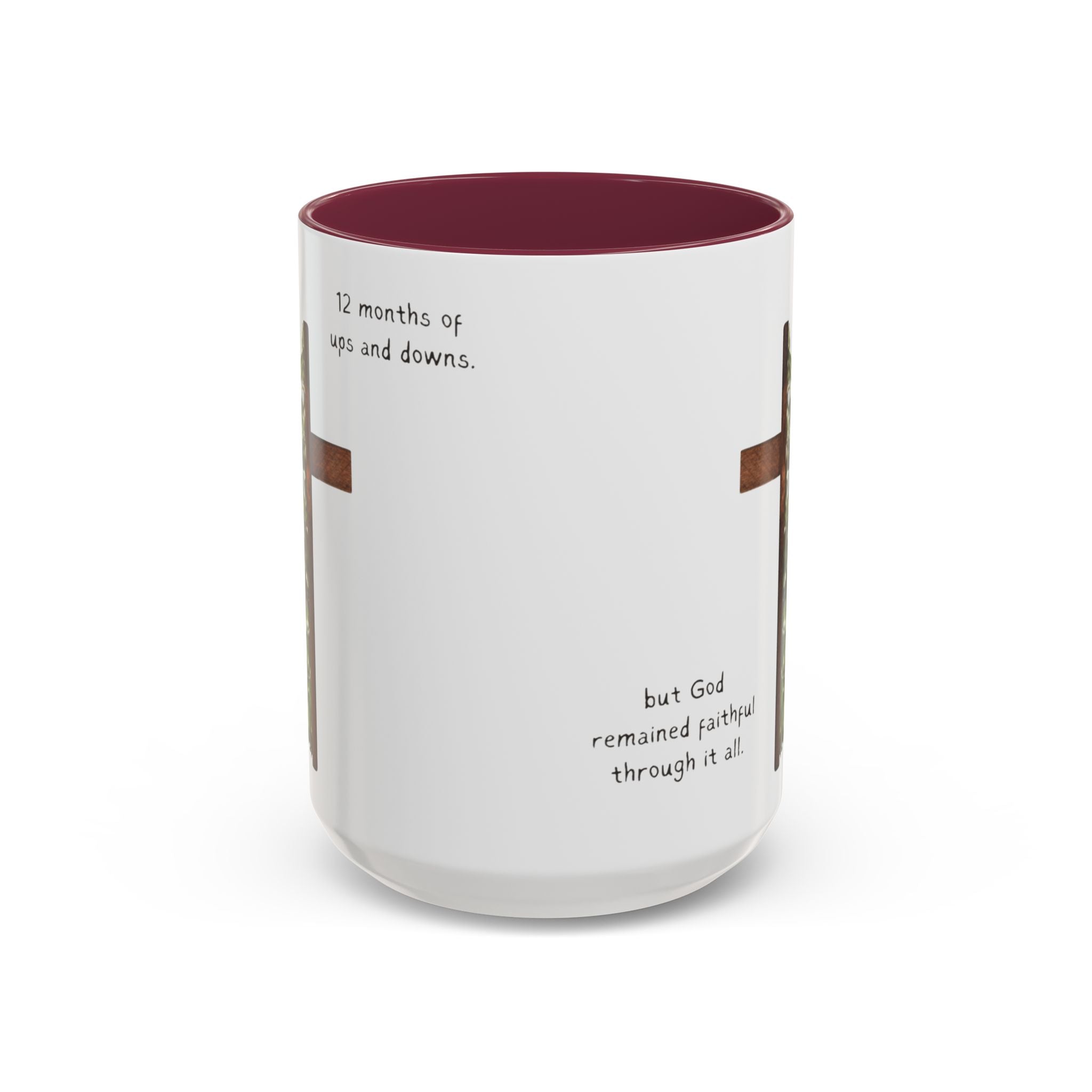 Christian Cross & Pine Tree Mug — Faith Reminder Coffee Cup (11oz/15oz)