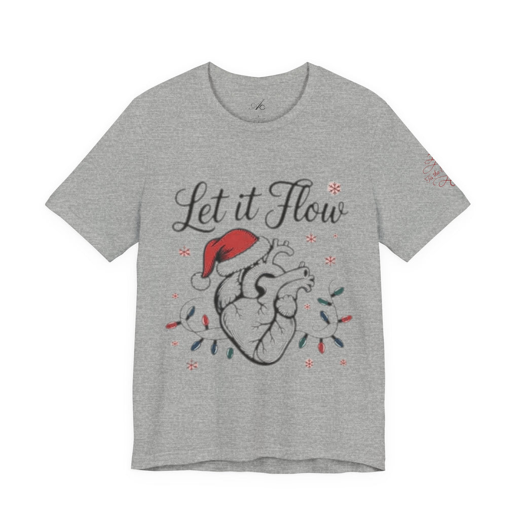 Let It Flow Heart Tee  Christmas Anatomical Heart Shirt