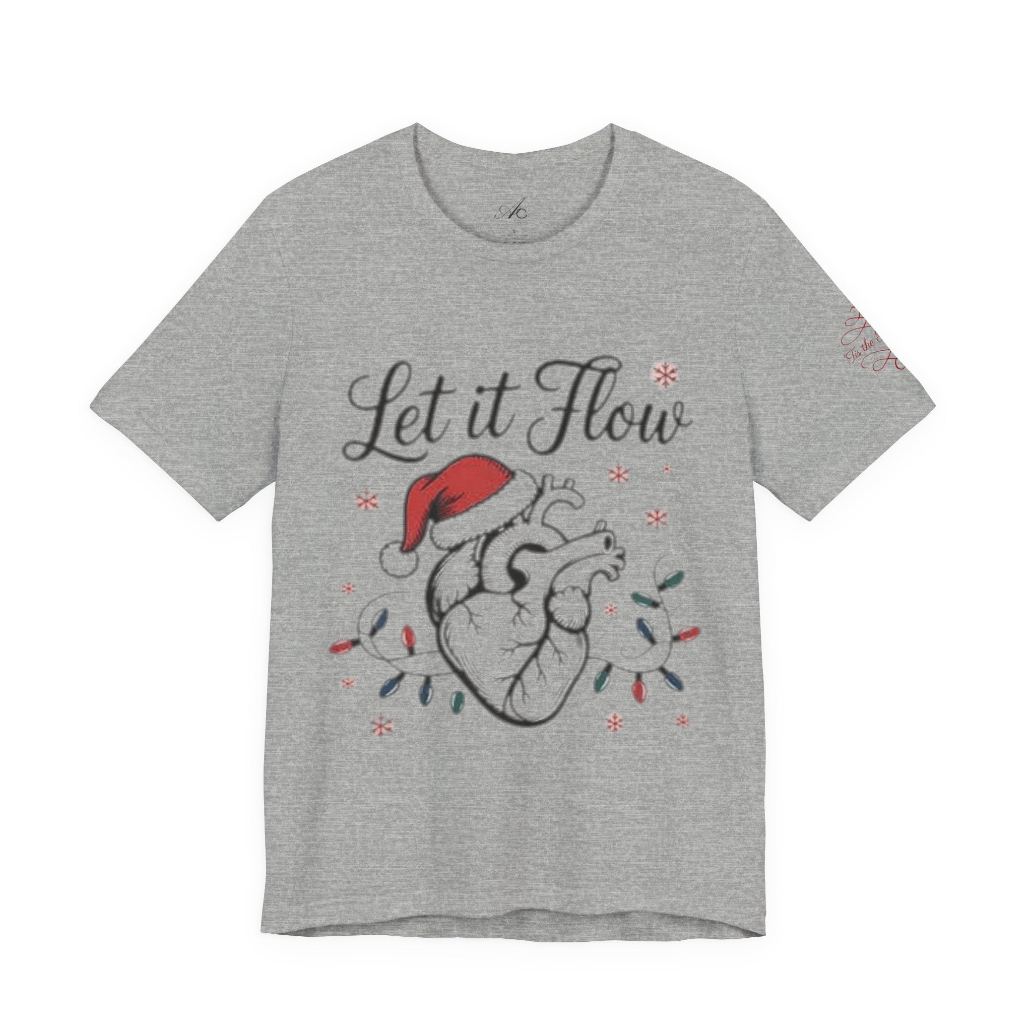 Let It Flow Heart Tee  Christmas Anatomical Heart Shirt