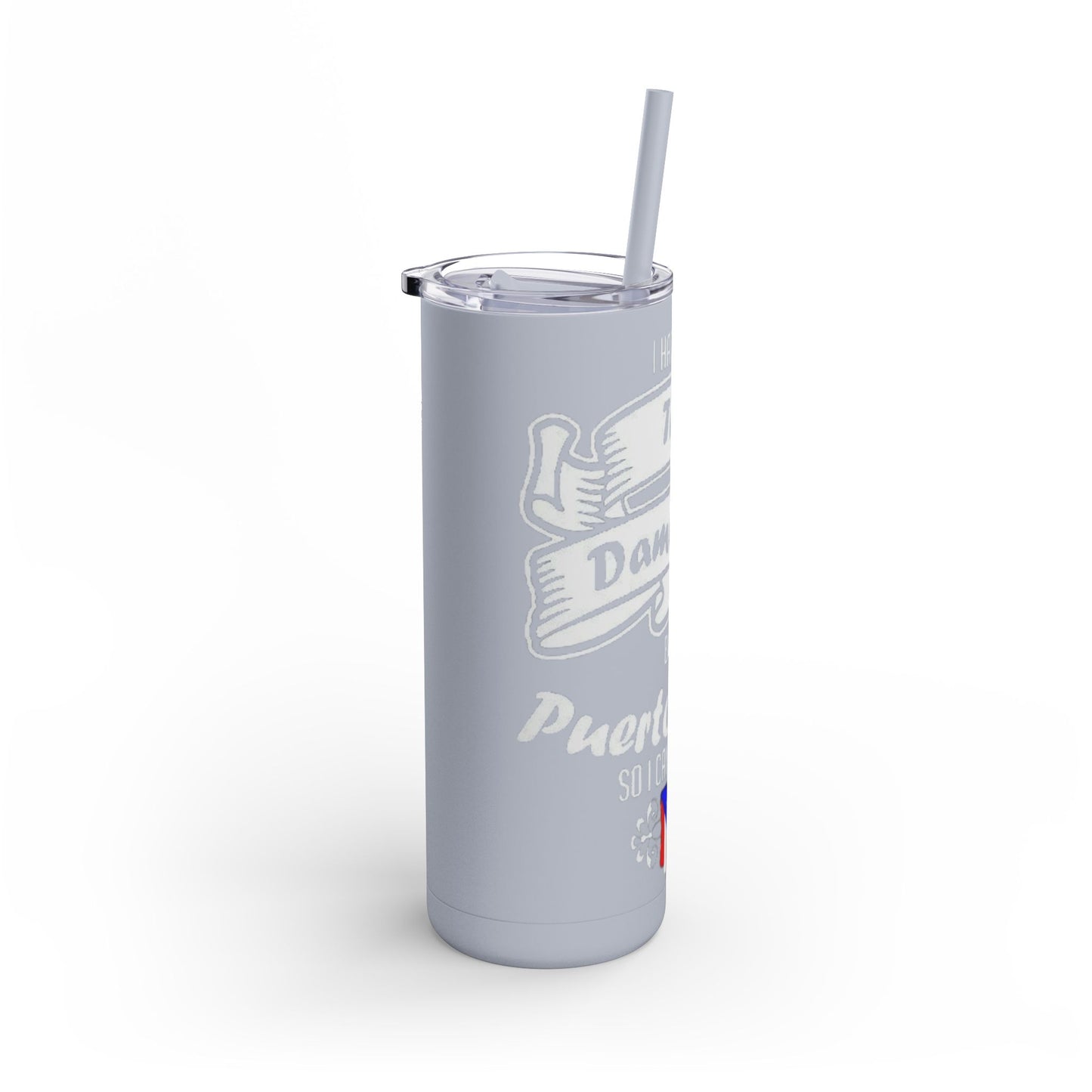 Puerto Rican Pride Skinny Matte Tumbler, 20oz | Perfect Gift for Afro-Latinx, Birthday, BBQ, Celebration, Fun Drinkware