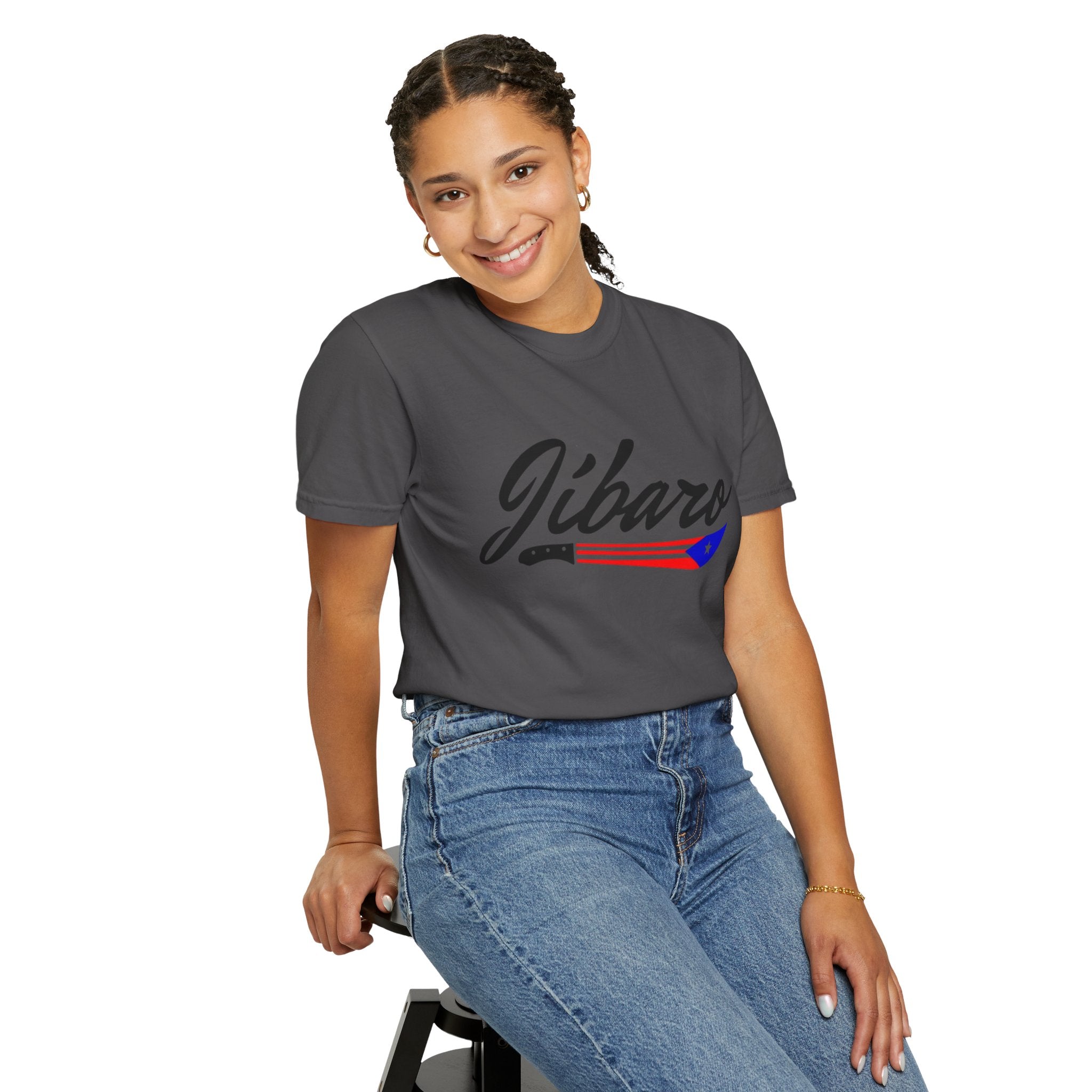 T-Shirt  "Jíbaro" Puerto Rican Heritage Tee (Back Machete  Sombrero de Paja Design) Puerto Rico’s Navidades