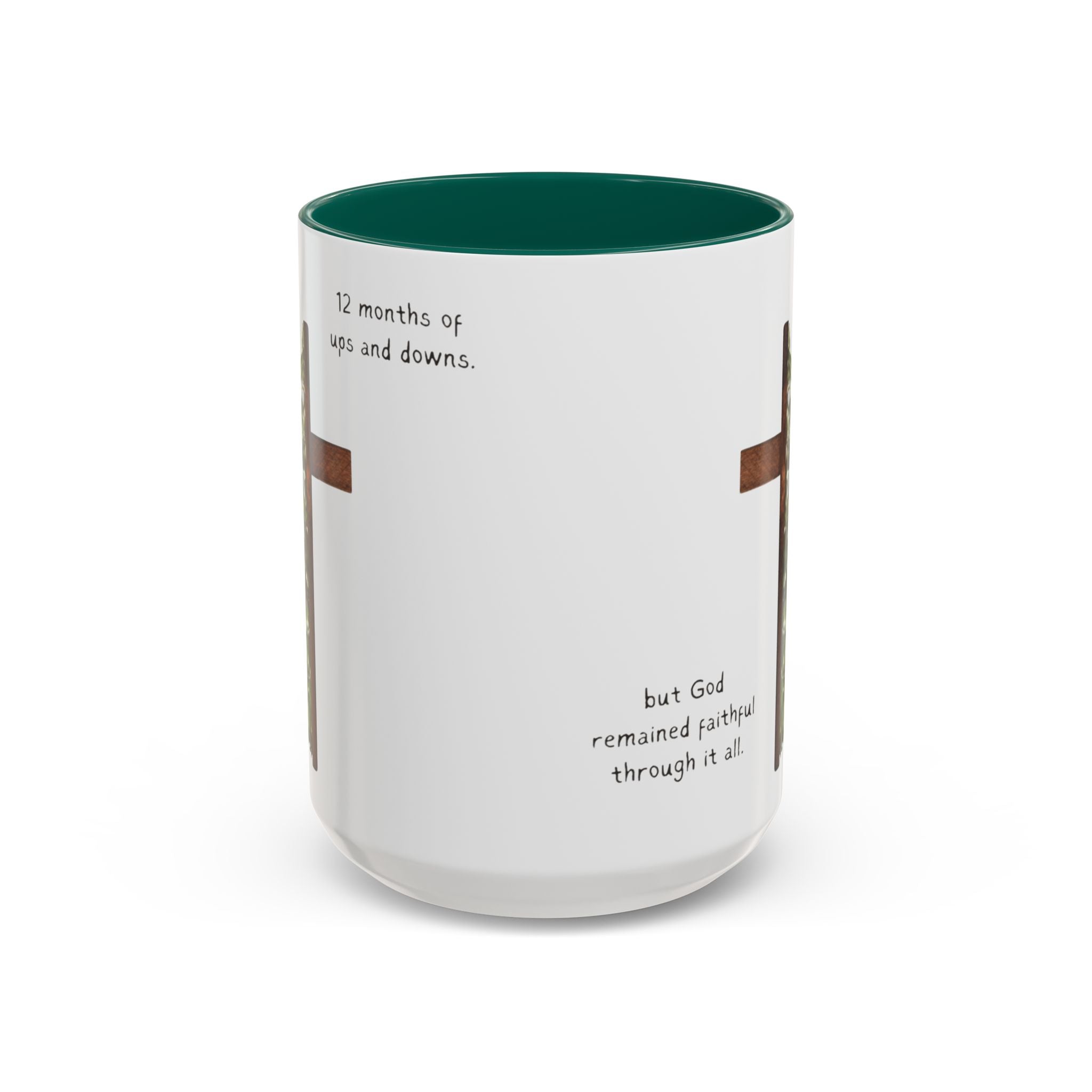 Christian Cross & Pine Tree Mug — Faith Reminder Coffee Cup (11oz/15oz)