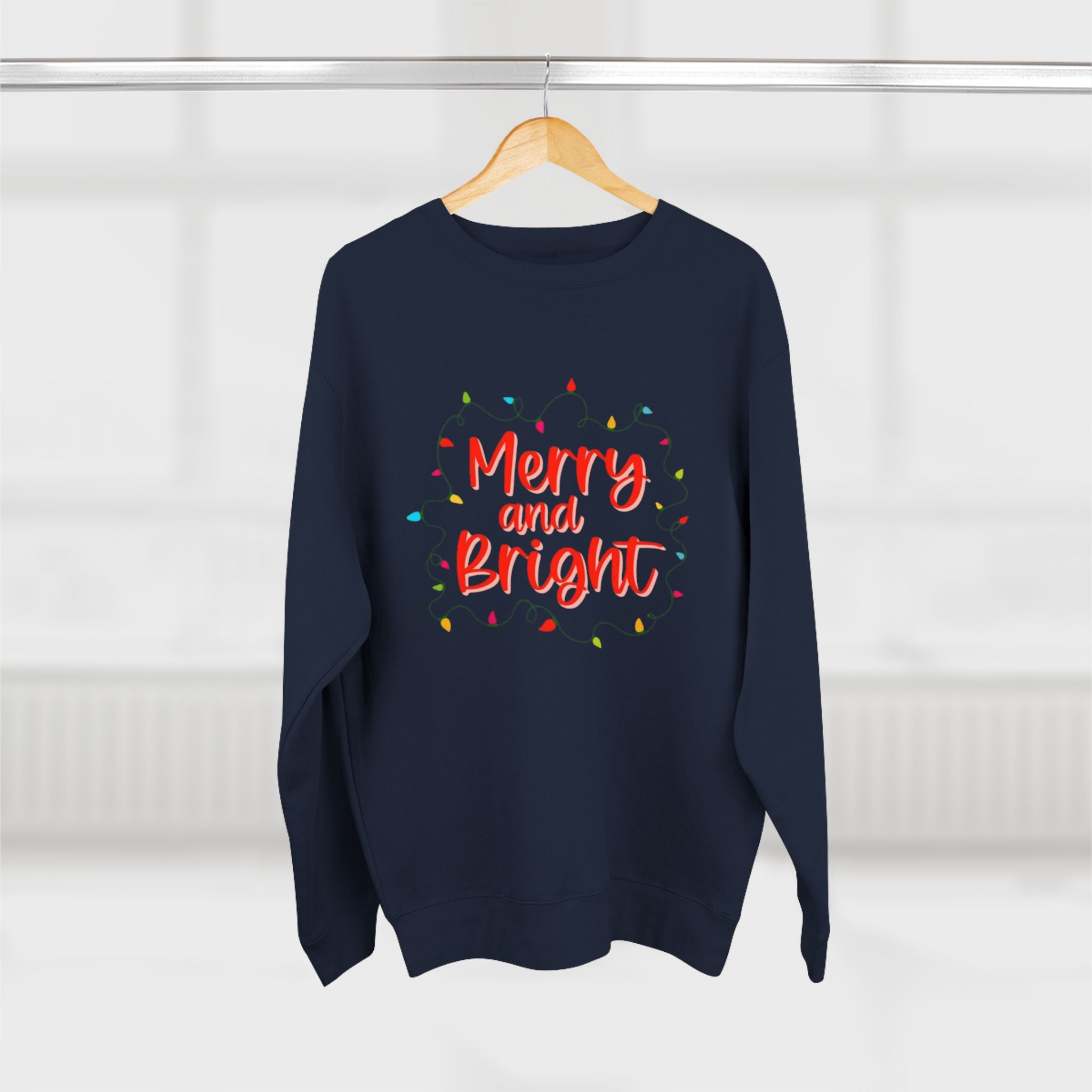 Christmas T-Shirts & Sweatshirts | Holiday Graphic Tees & Cozy Festive Wear Merry and Bright Crewneck Sweatshirt