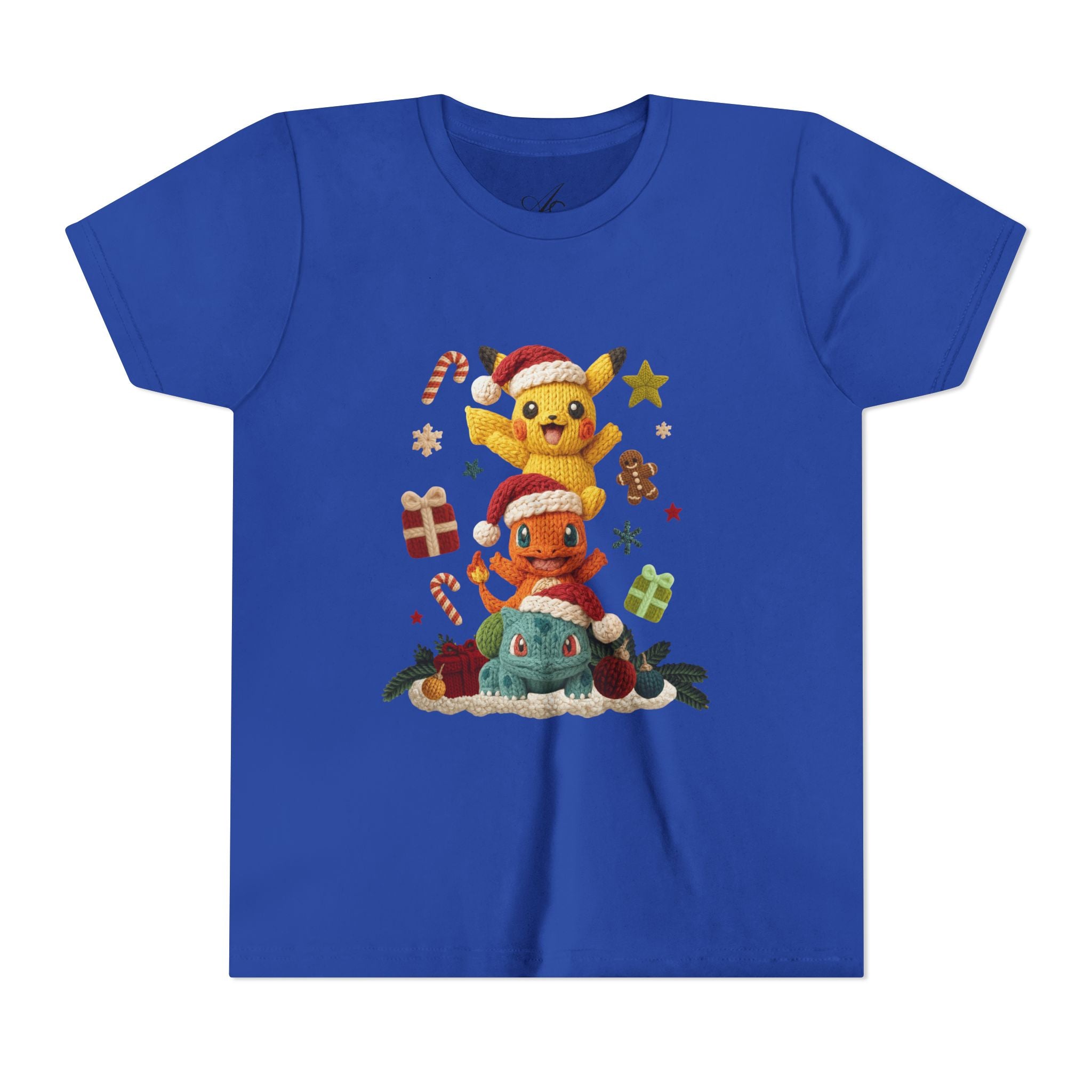 Kids Holiday Tee  Cute Stacked cartoon Characters Christmas Design