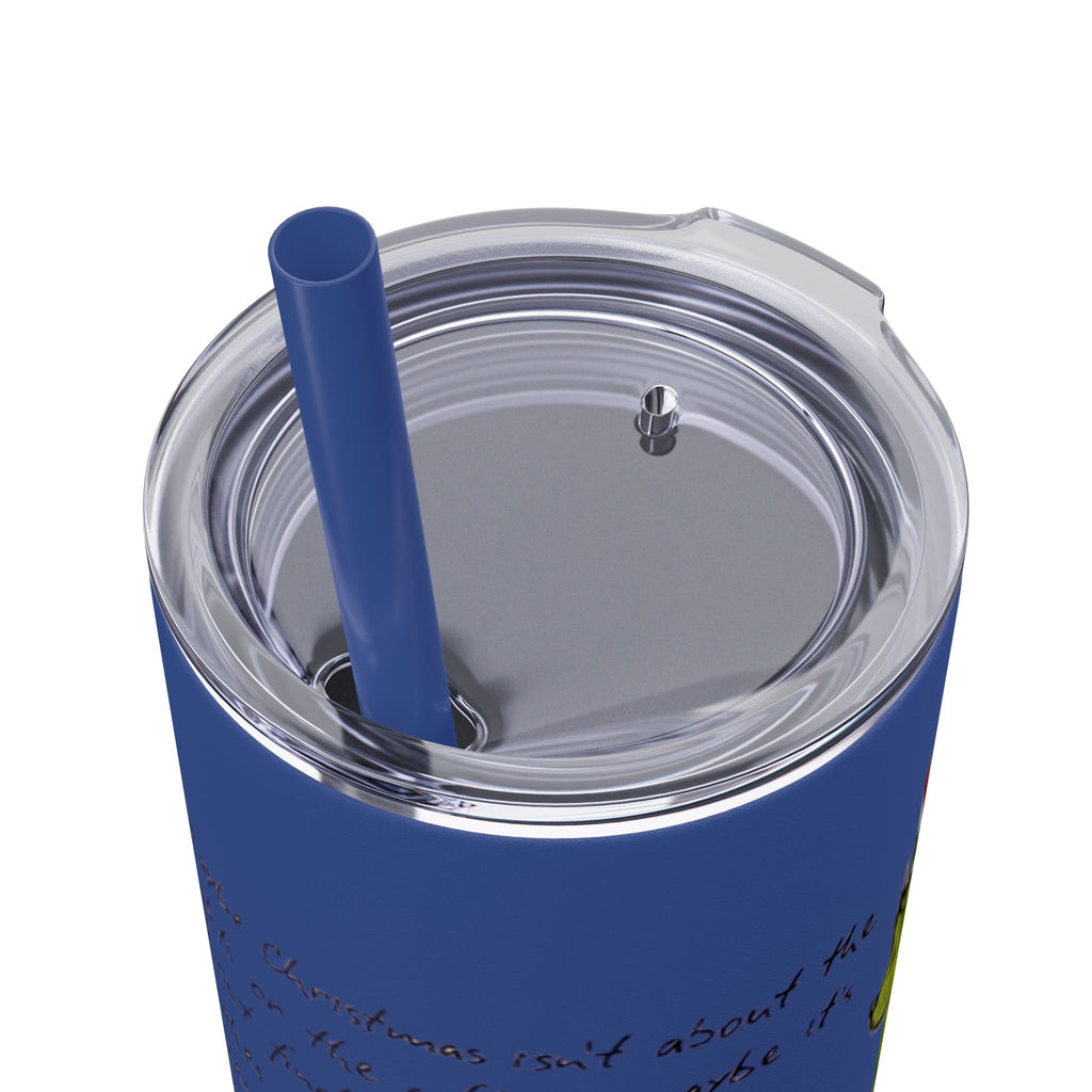 Grinch Christmas Skinny Tumbler with Straw — Dr. Seuss Holiday Quote Design, 20oz Christmas Mugs Collection