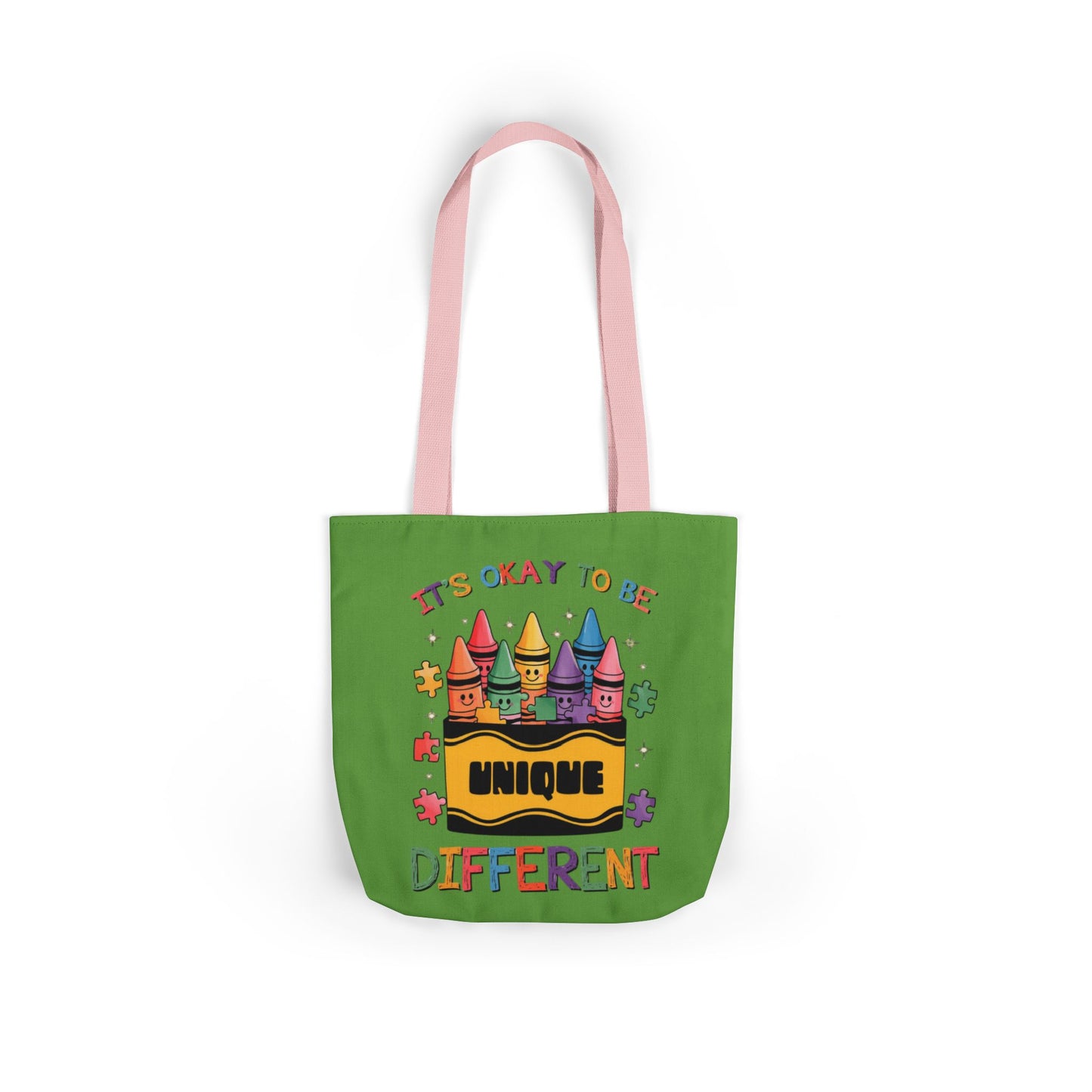 Autism Awareness & Pride Collection Unique Canvas Tote Bag with Colorful Castle Design