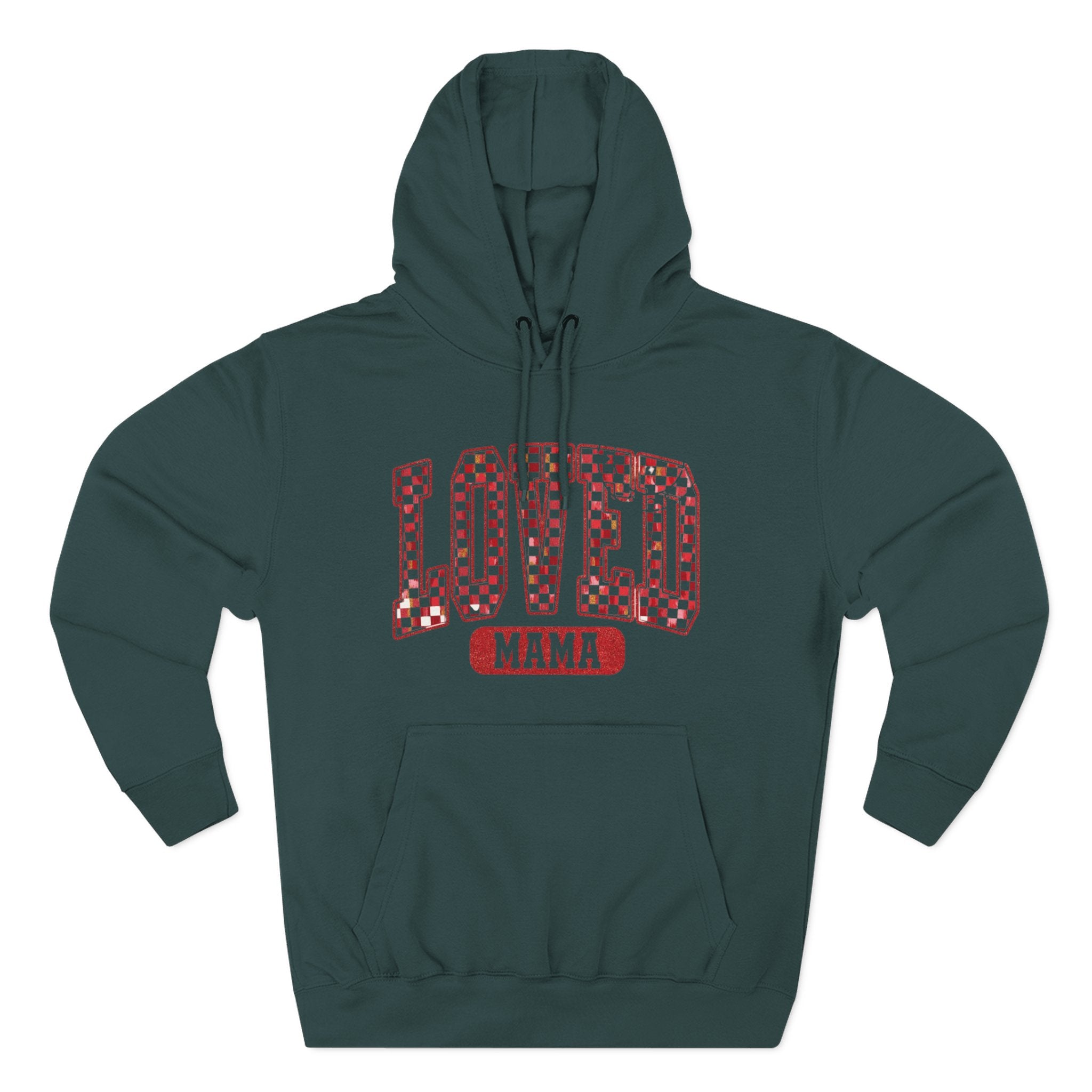 Hoodie  Loved Mama Checkerboard Graphic Hoodie
