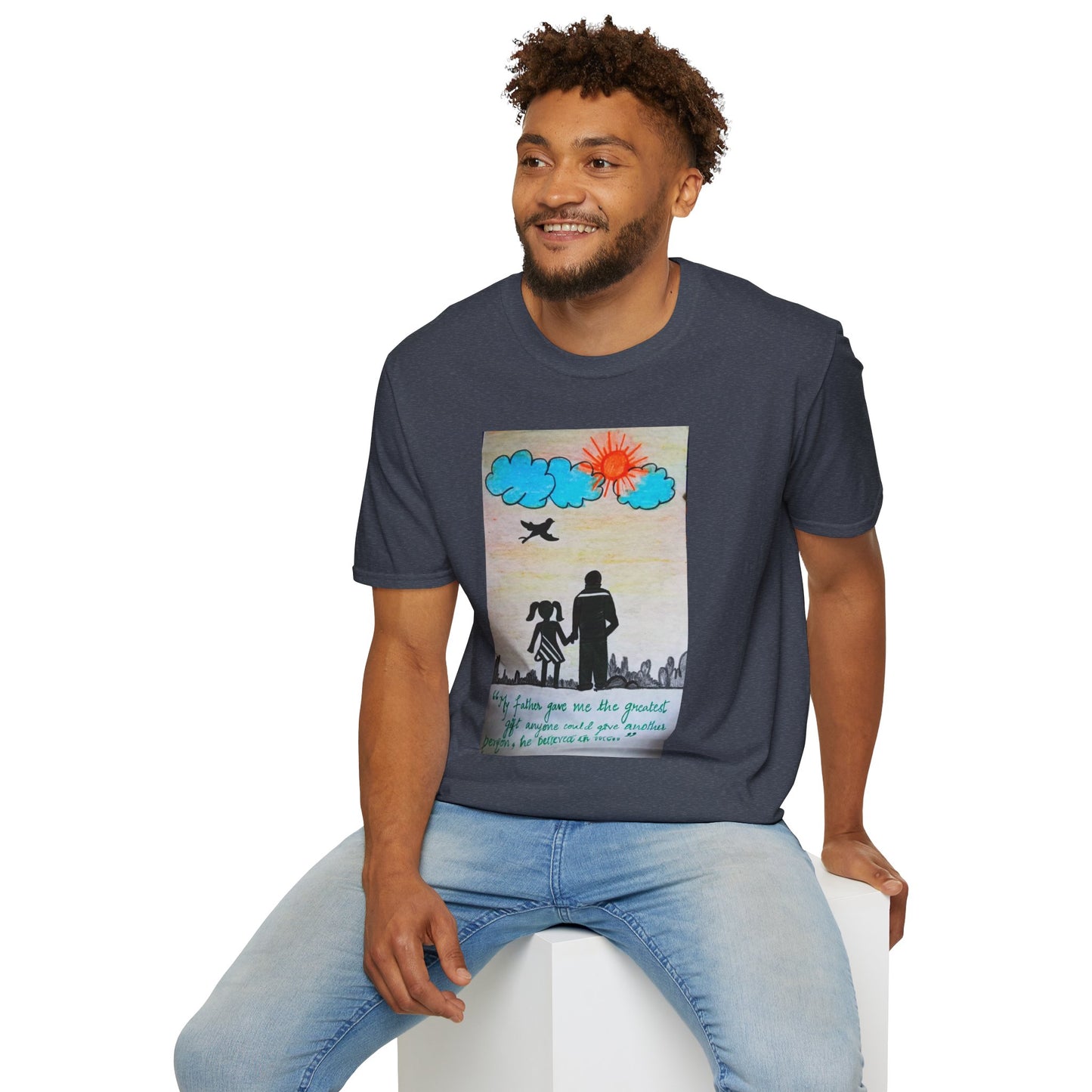 Inspirational Father-Daughter T-Shirt, Unisex Softstyle Tee for Family Bonding, Gift for Dads, Father's Day, Birthday