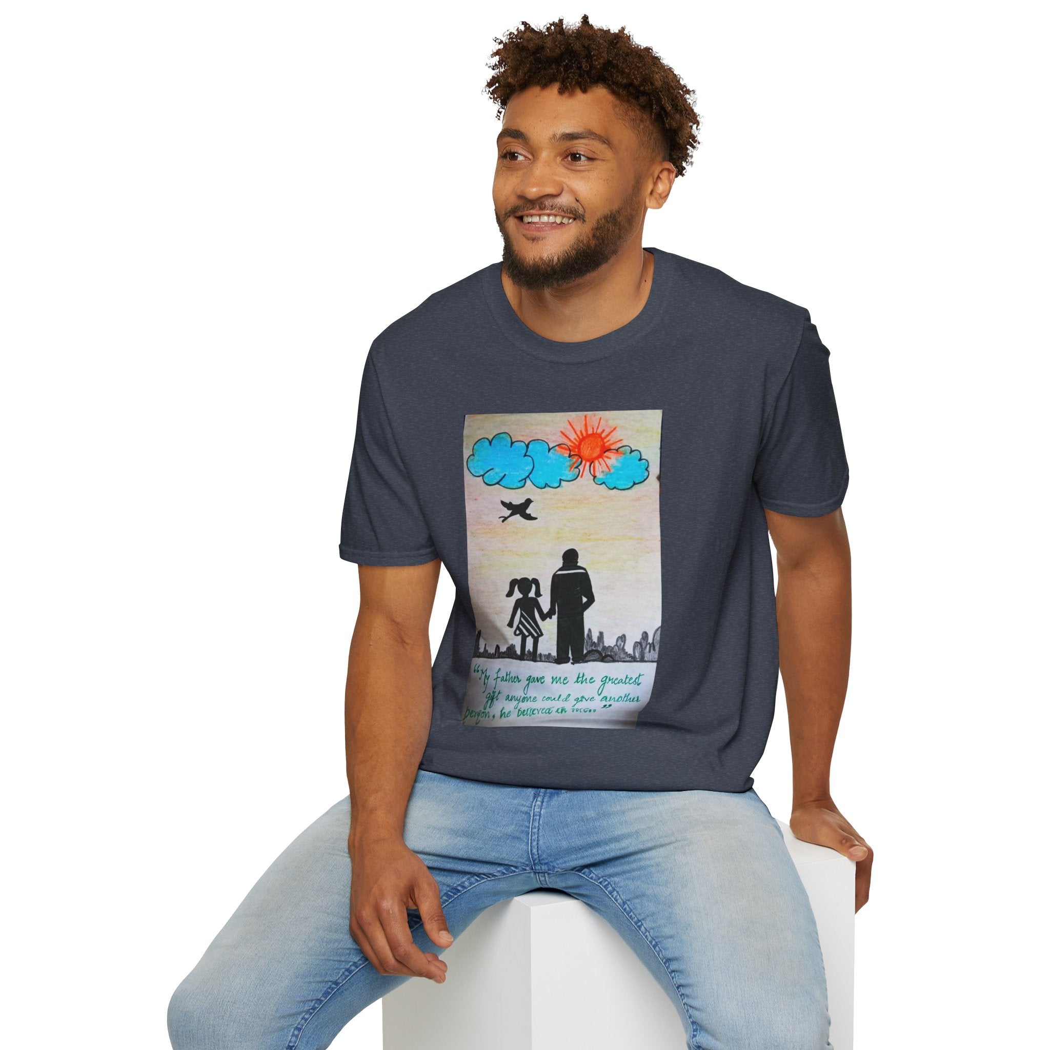 Inspirational Father-Daughter T-Shirt, Unisex Softstyle Tee for Family Bonding, Gift for Dads, Father's Day, Birthday
