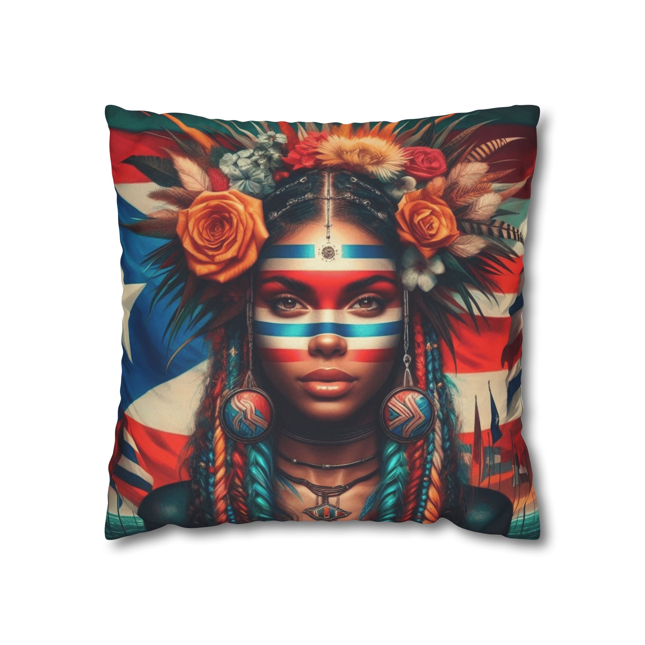 Tribal Goddess Decorative Pillow Puerto Rico Culture Pillow
