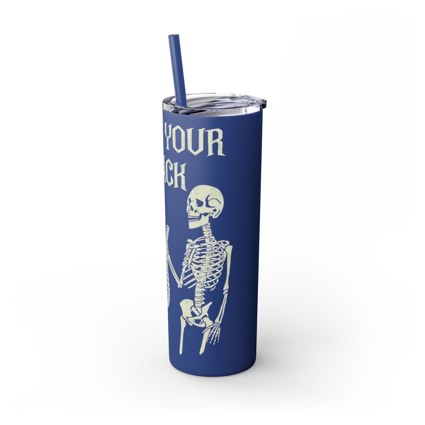 Halloween Skeleton-Themed Tumbler, Got Your Back Drinkware, I Got Your Back Skinny Tumbler, Cute Gifts for Halloween, Fun Vibes for Parties