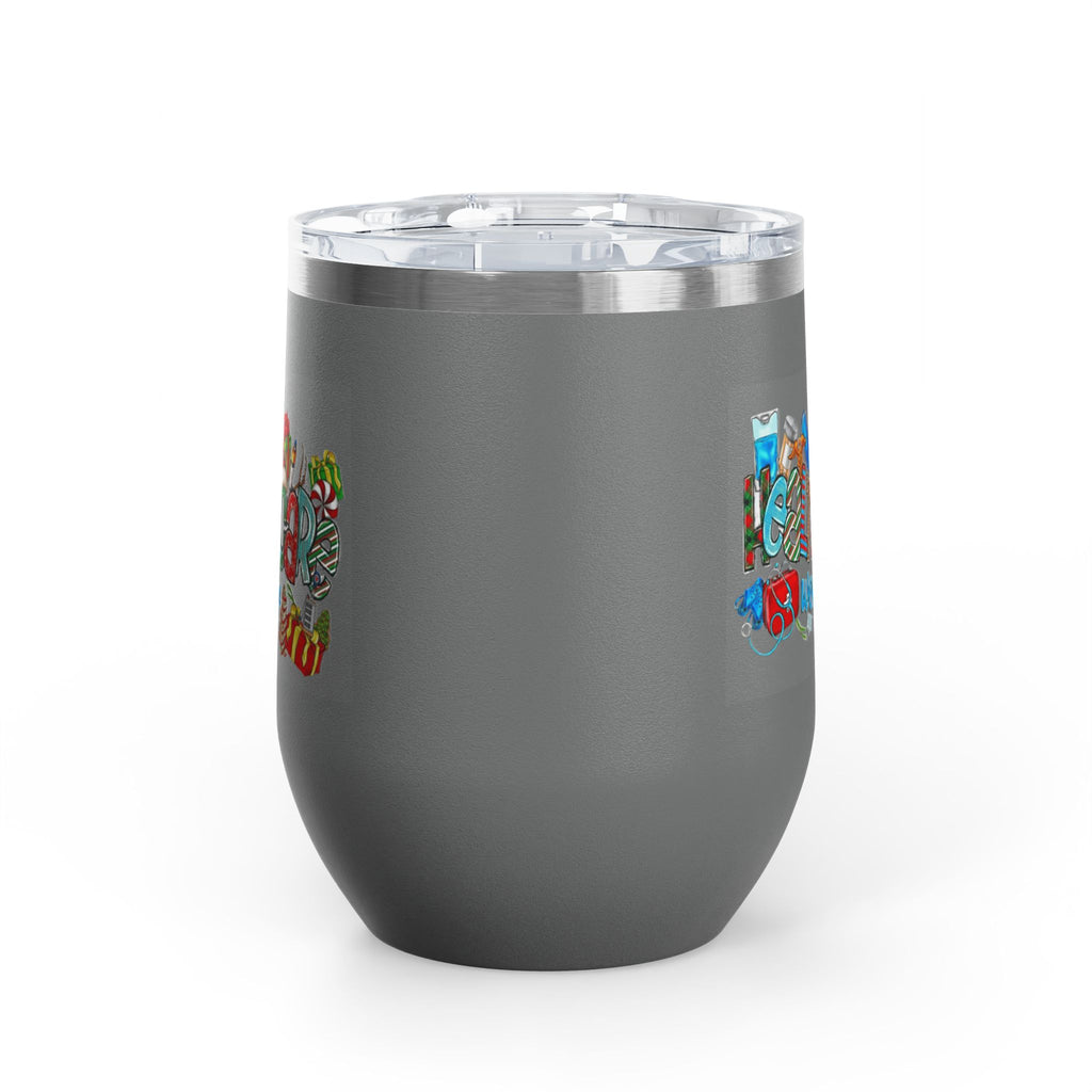 Healthcare Worker 12oz Wine Tumbler — Colorful Holiday Medical Staff Gift Medical Christmas Mug