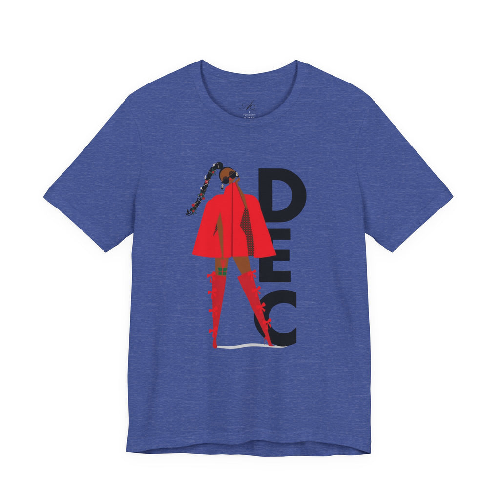 December Fashion Tee  Red Coat Model Graphic Shirt