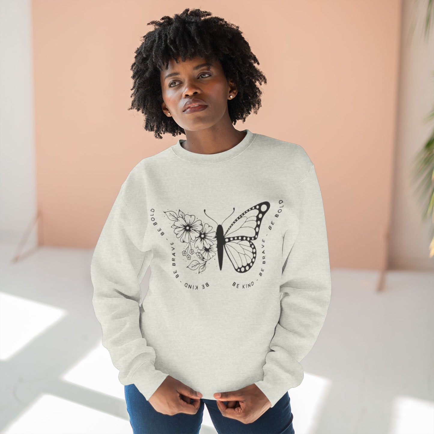 Butterfly Floral Crewneck Sweatshirt  "Broken Is Beautiful" Inspirational Sweatshirt