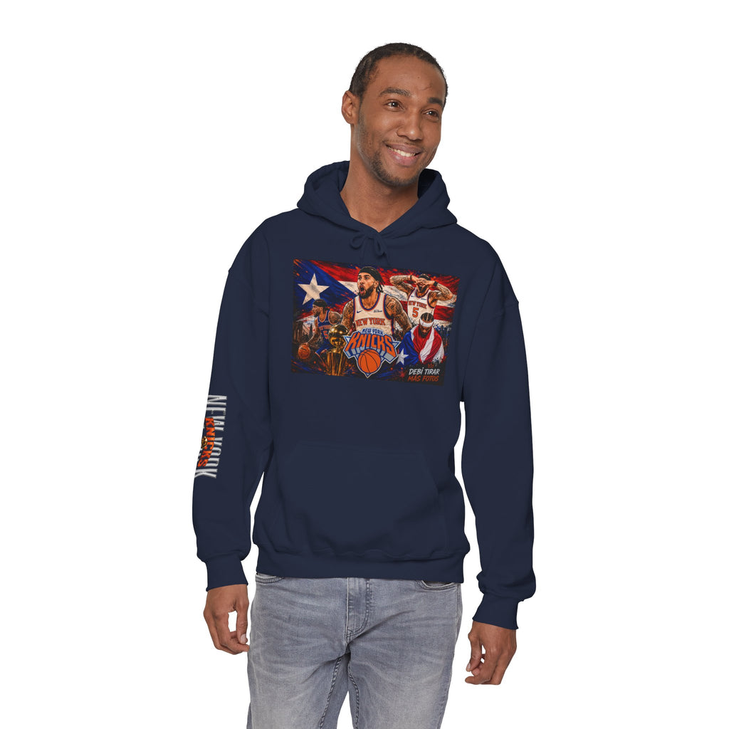 NY-K Retro Player Collage Hoodie — Basketball Fan Sweatshirt
