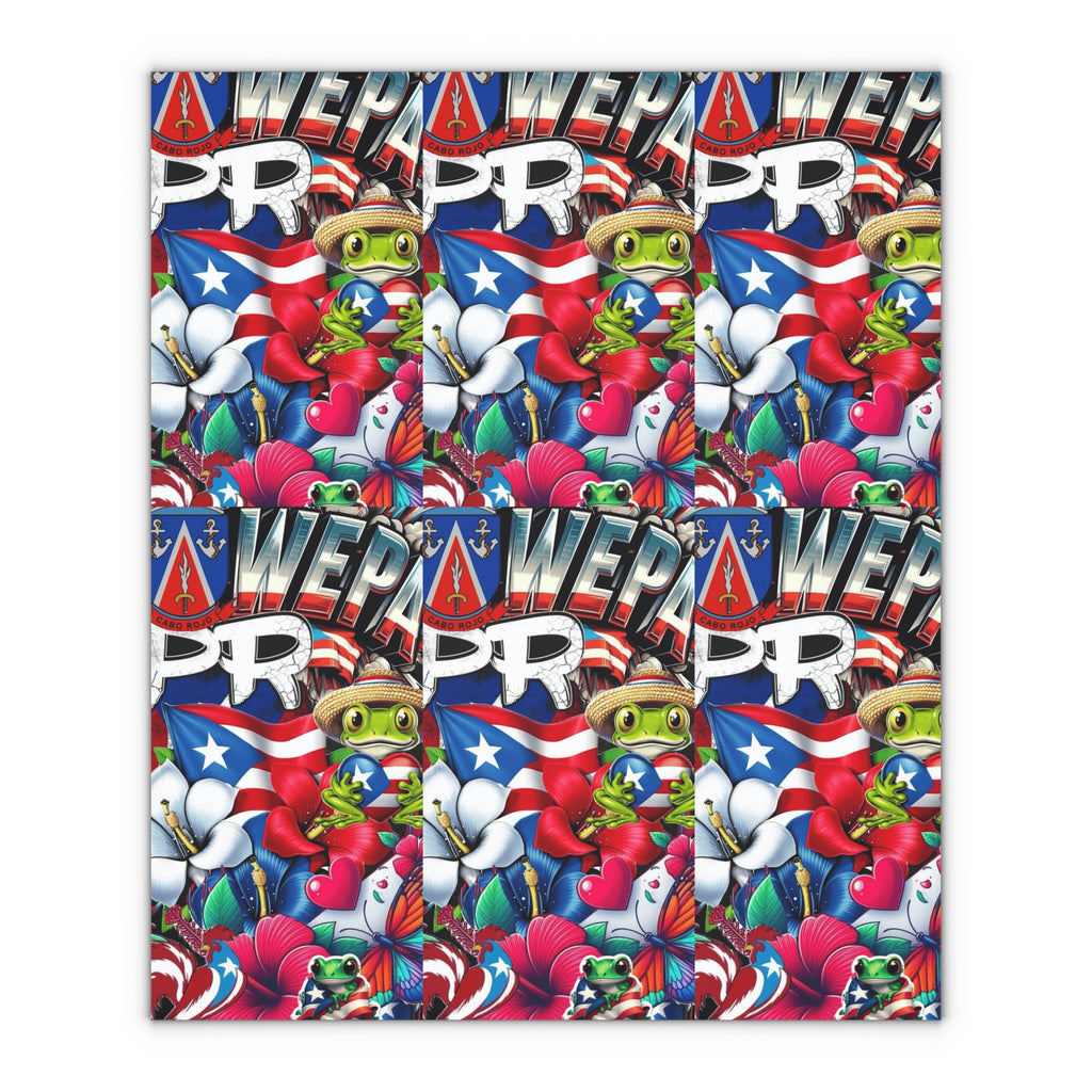 Puerto Rico Flag Graffiti Gift Wrap Sheet –flag, traditional symbols, tropical vibes, and island heritage Wrapping Paper