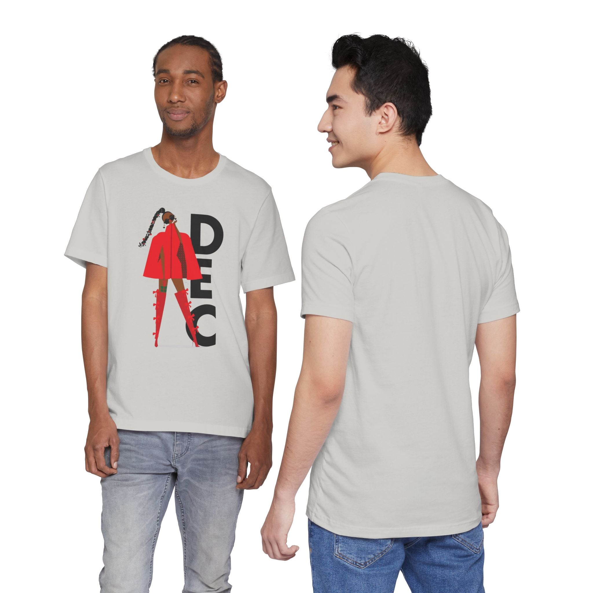 December Fashion Tee  Red Coat Model Graphic Shirt