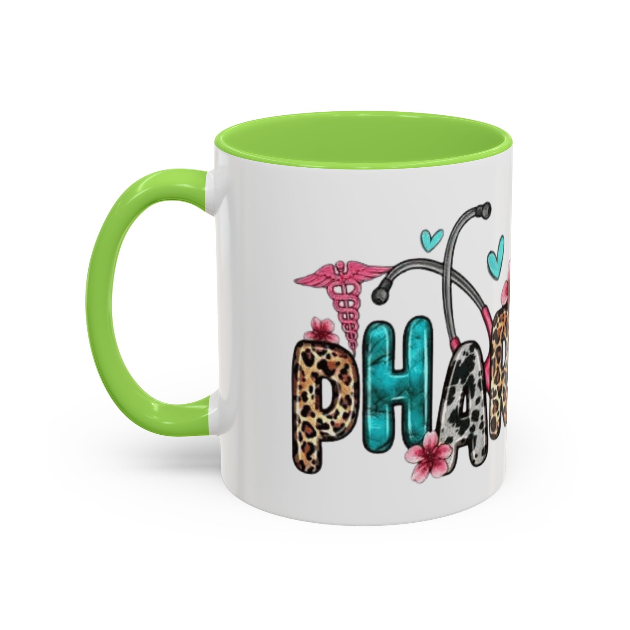 Pharmacy Nurse Coffee Mug — Cute Leopard & Teal Medical Design (11oz/15oz)Christmas mug for all healthcare heroes