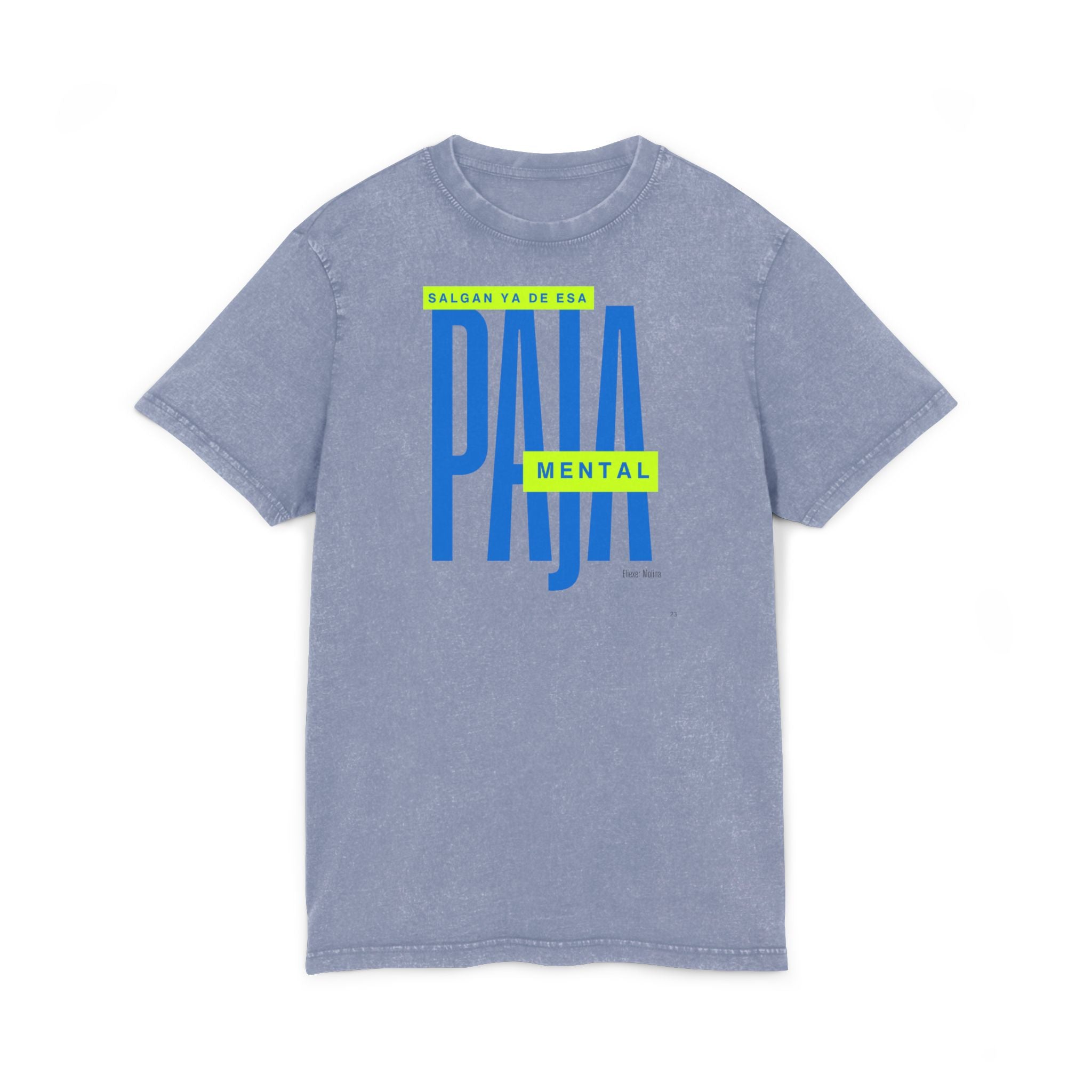 Orgullo puertorriqueño Acid Washed Tee  Bold "Paja Mental" Graphic Streetwear