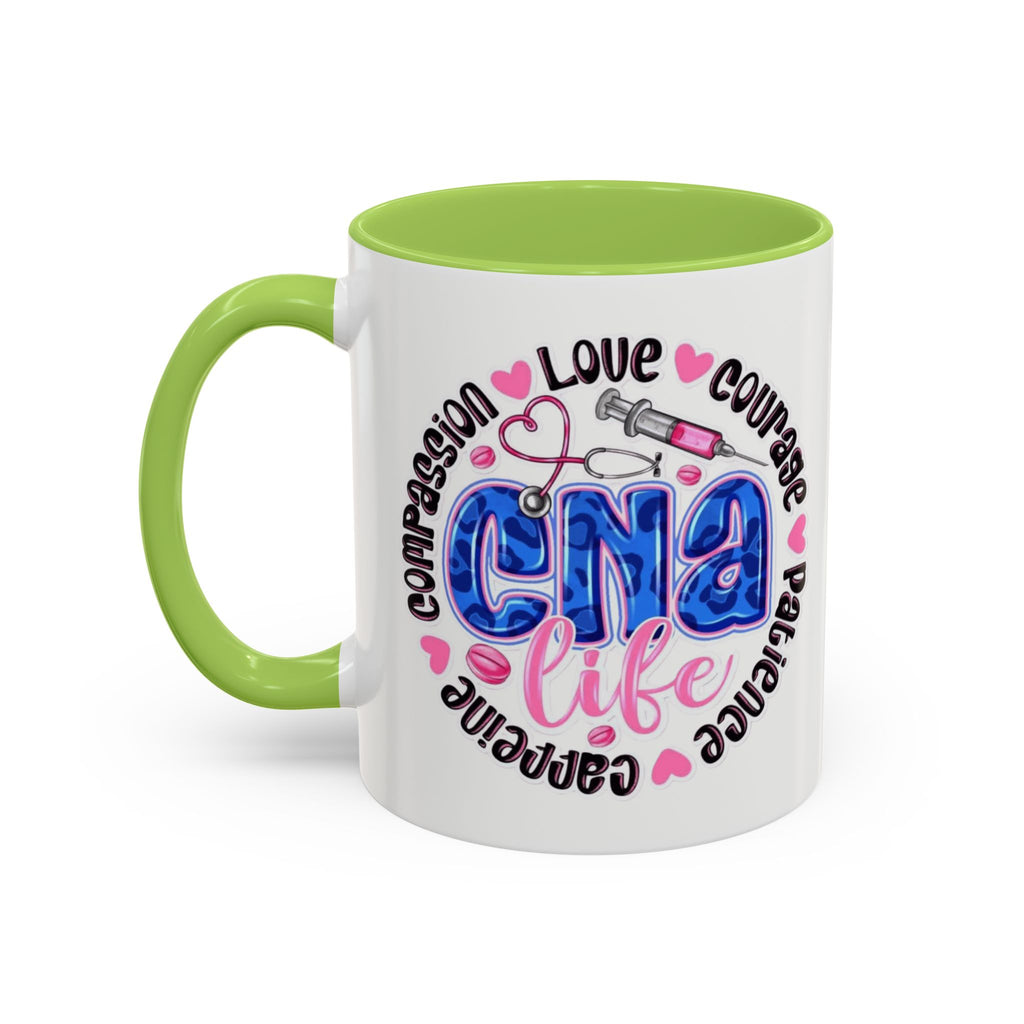 CNA Life Coffee Mug — Compassion, Courage & Patience Accent Mug (11/15oz) Medical Christmas Mug