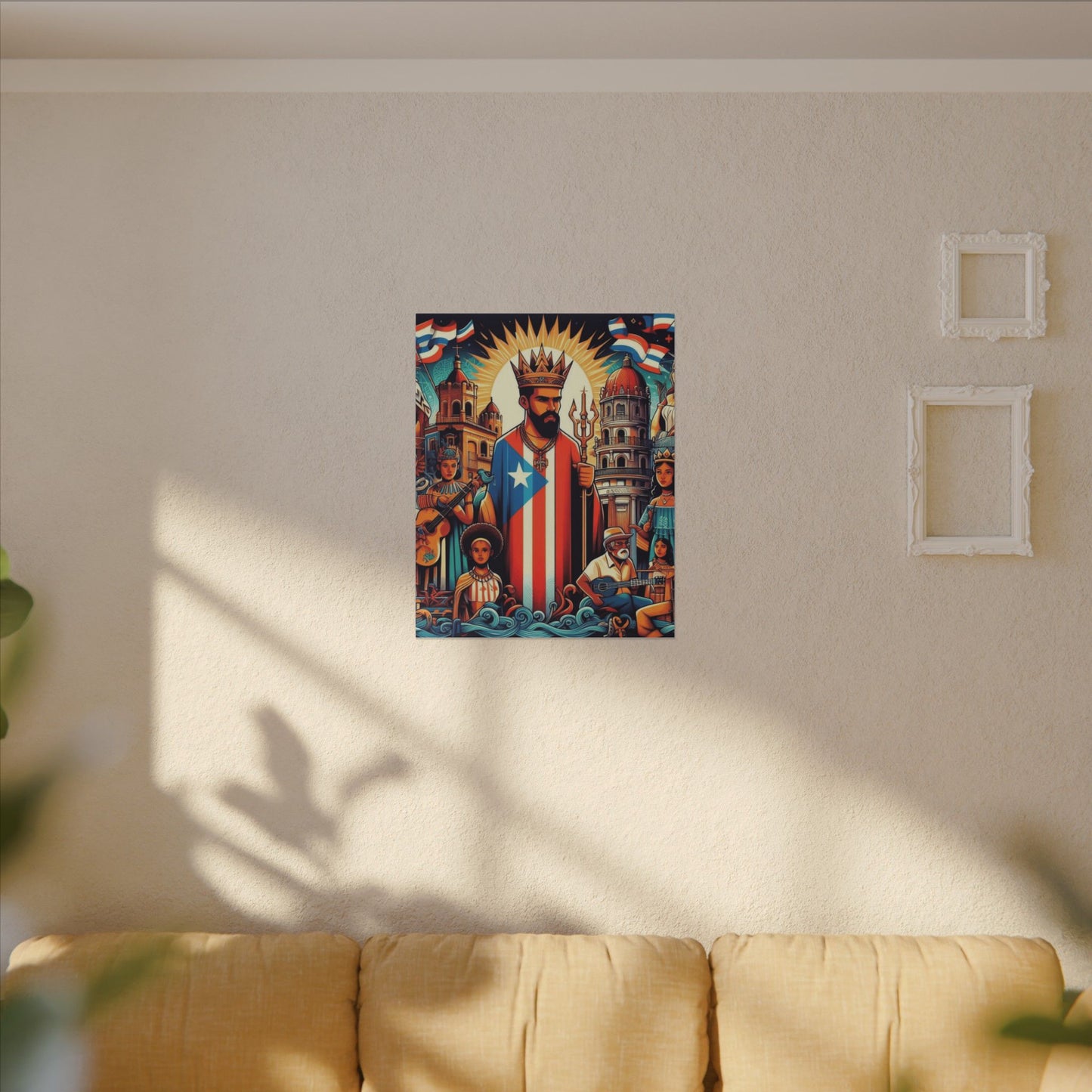 Vibrant Puerto Rican Art Canvas, Cultural Wall Decor, Celebration Decor, Unique Gift, Home Accent, Multi-Size