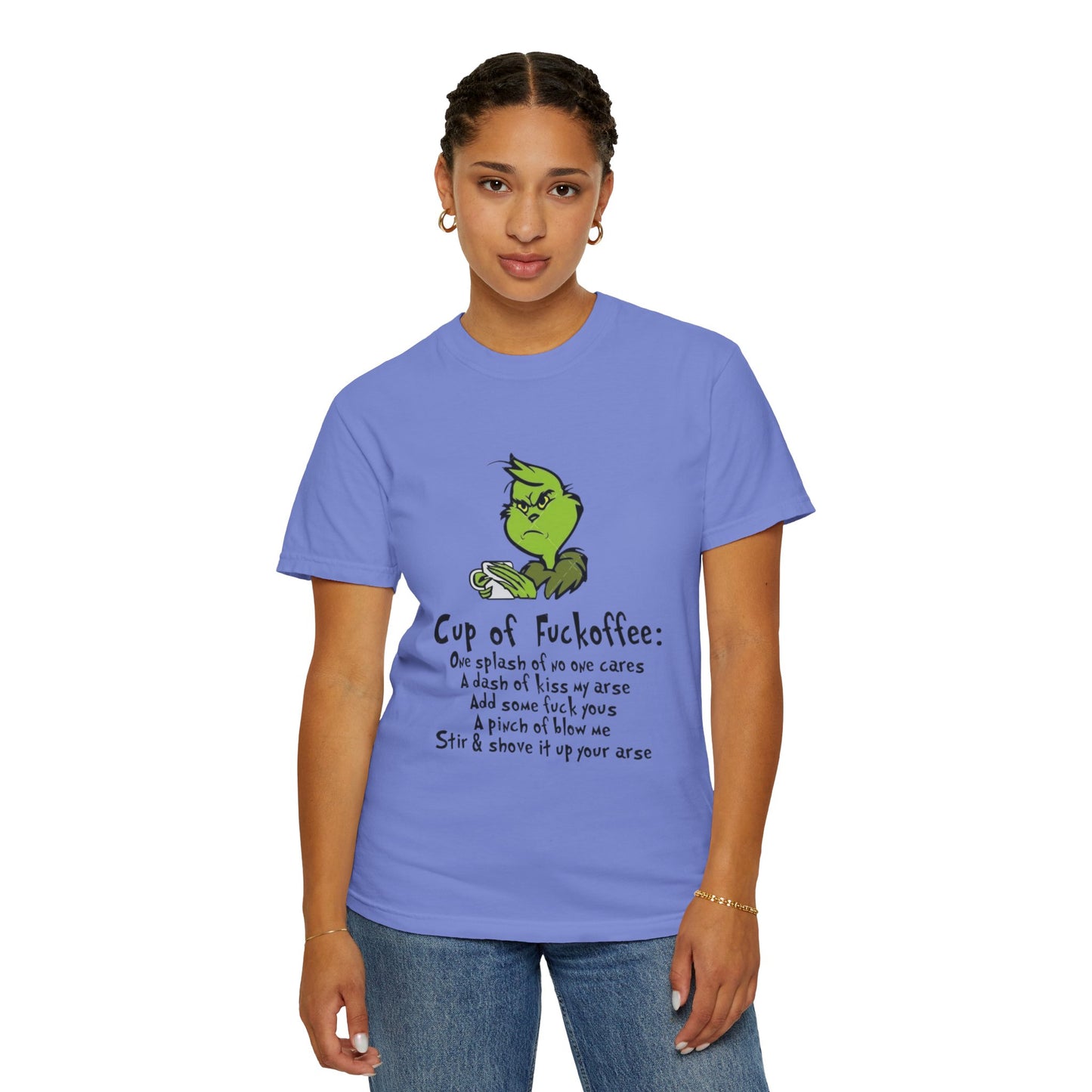 Holiday Graphic Tees  Cozy Festive Wear Funny Grinch-Inspired Unisex T-Shirt Cup of Fuckoffee