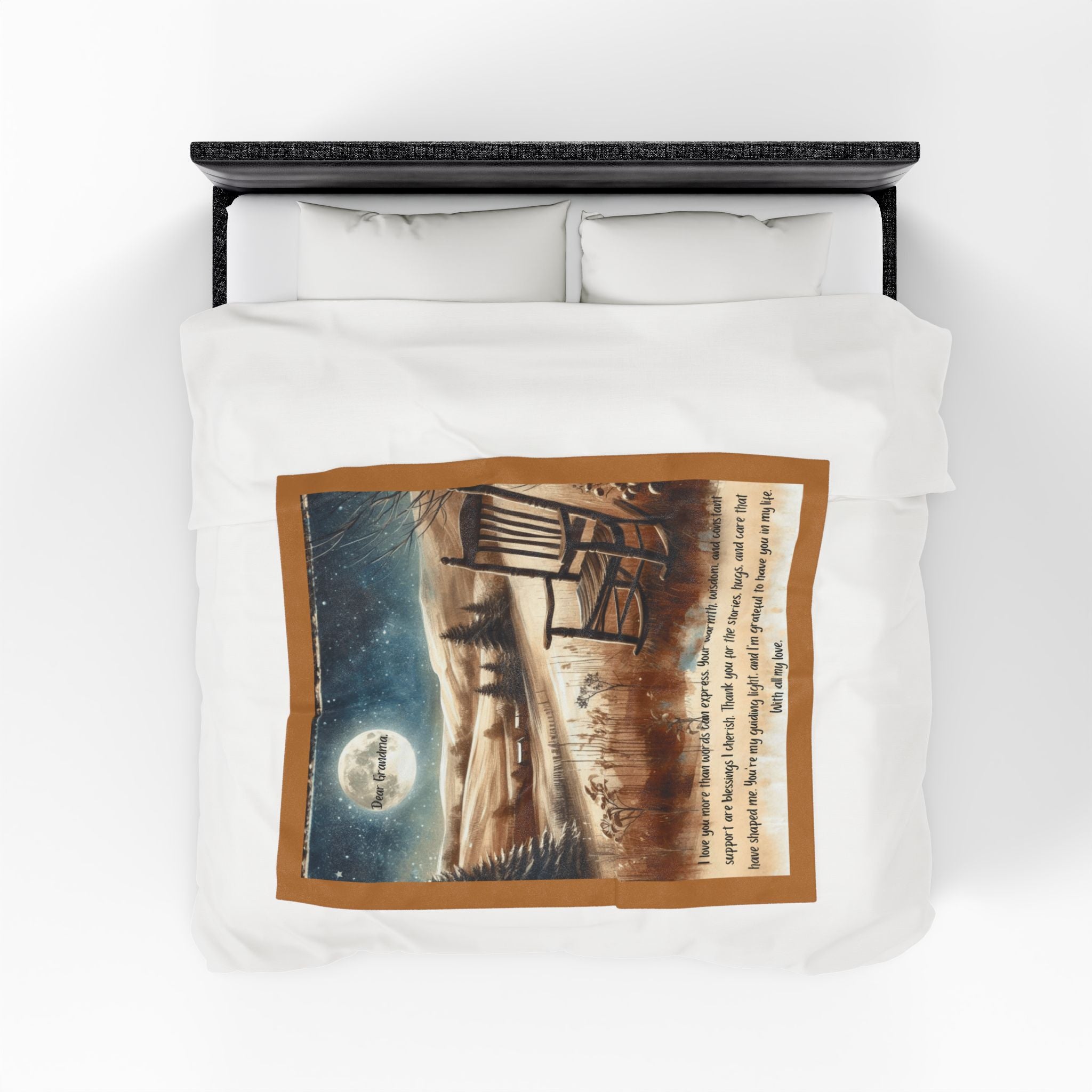 'Dear Grandma' Rocking Chair Winter Landscape Keepsake Blanket Blanket Gift for Grandma