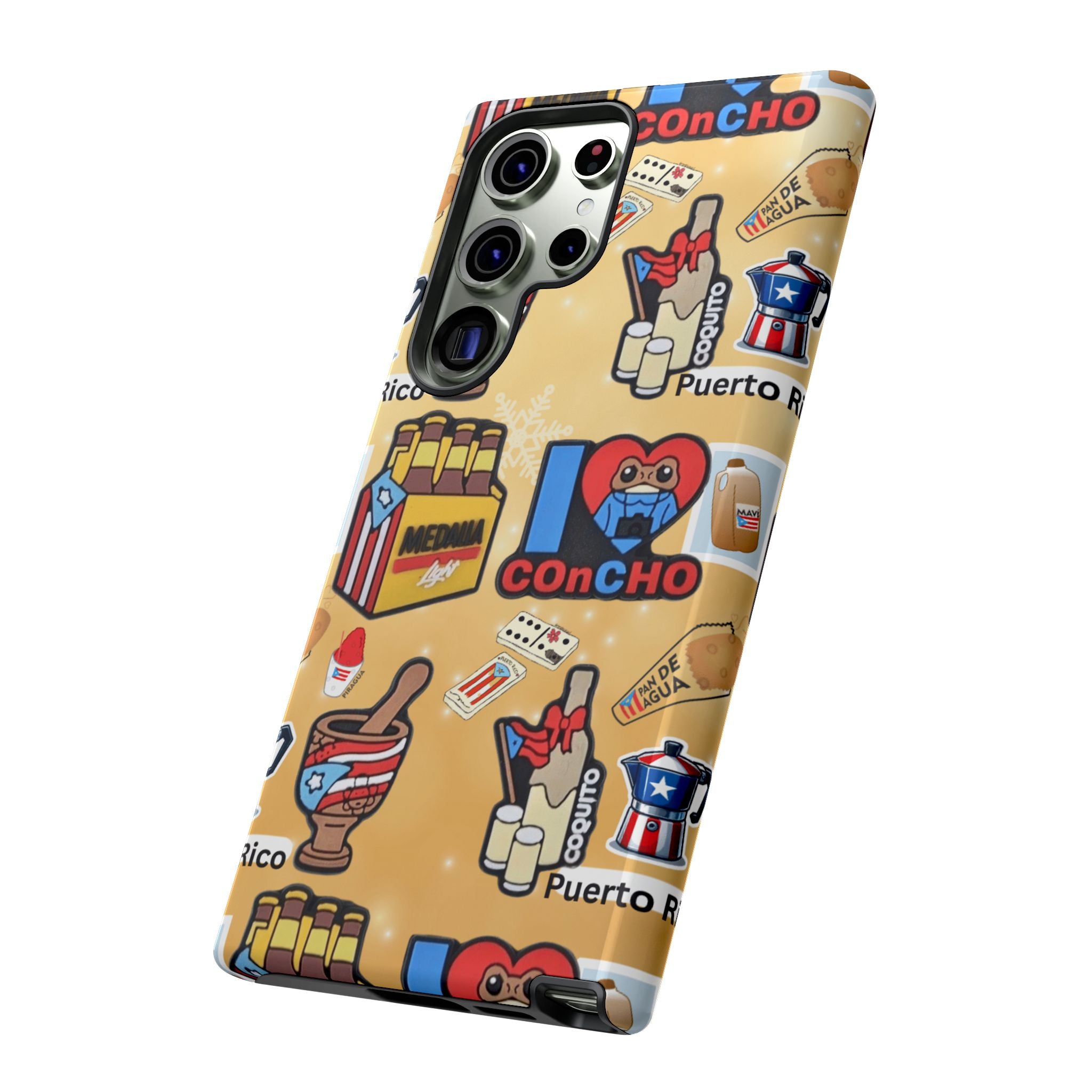 Puerto Rico Sticker Collage Tough Case  ‘I  Concho’ Pattern Phone Case