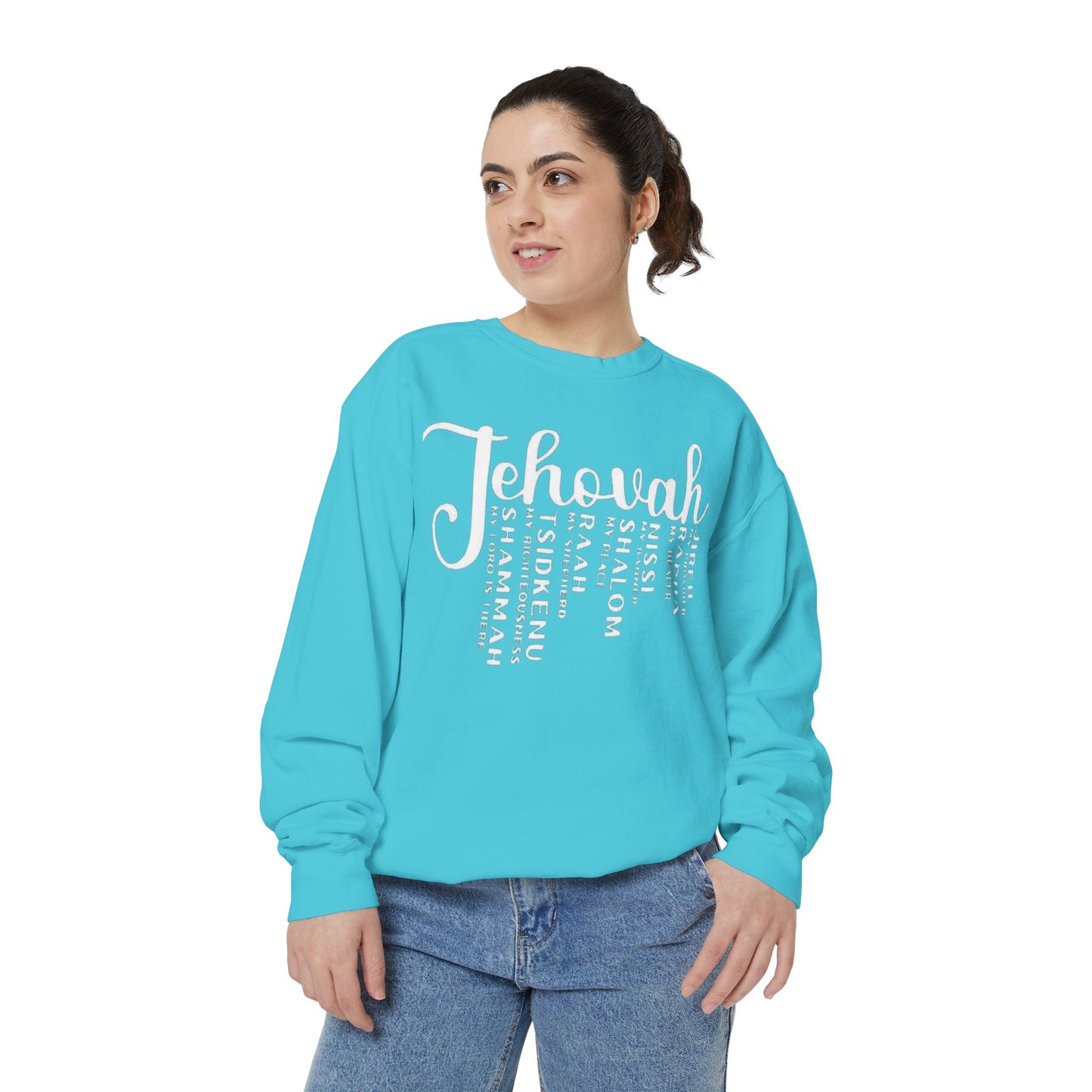 Jehovah Names Sweatshirt  Christian Faith Scriptural Names Pullover
