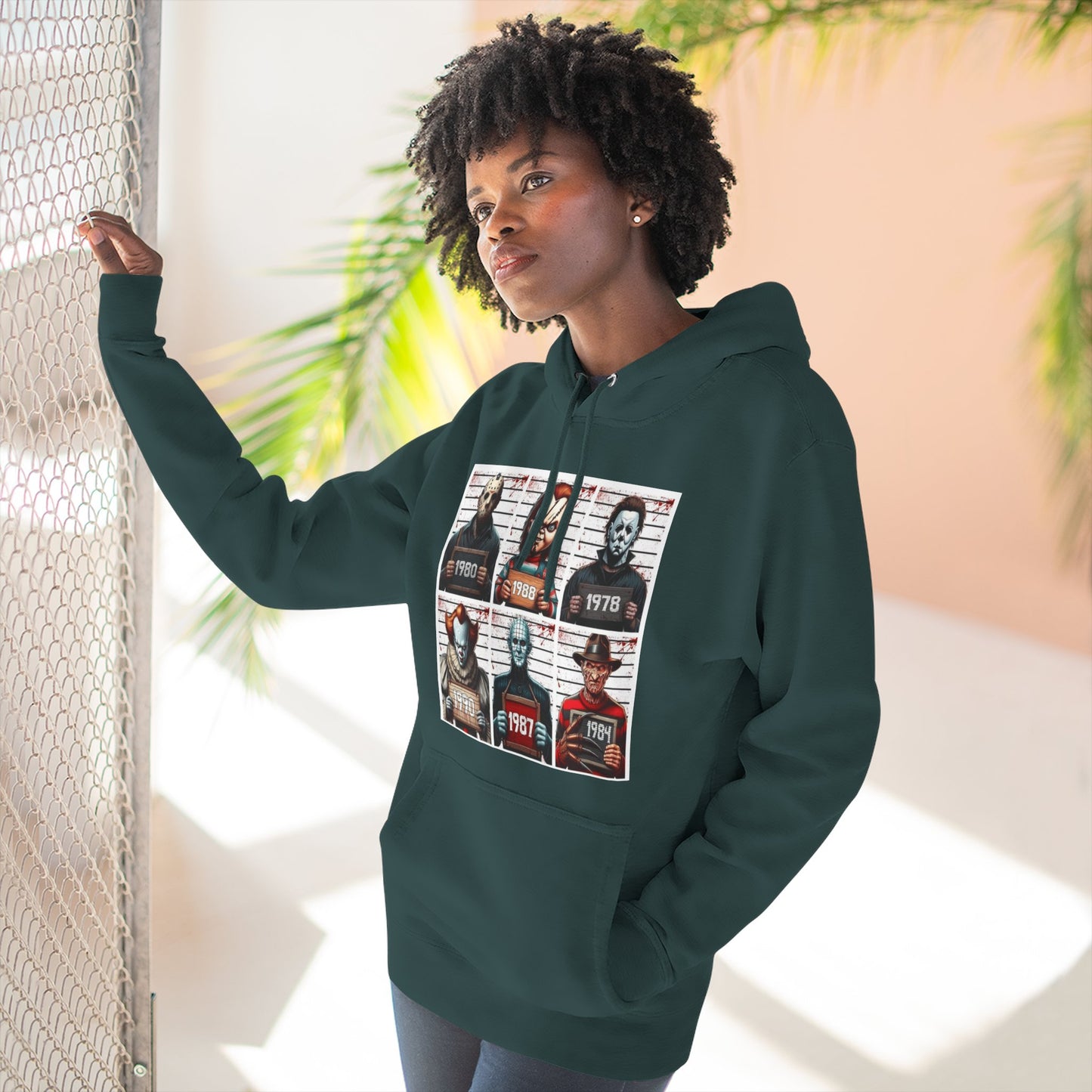 Spooky Vibes Only Halloween Sweater Retro Horror Movie Three-Panel Fleece Hoodie, Halloween Gift, Cozy Sweatshirt, Movie Lover Apparel, Vintage Movie Merchandise